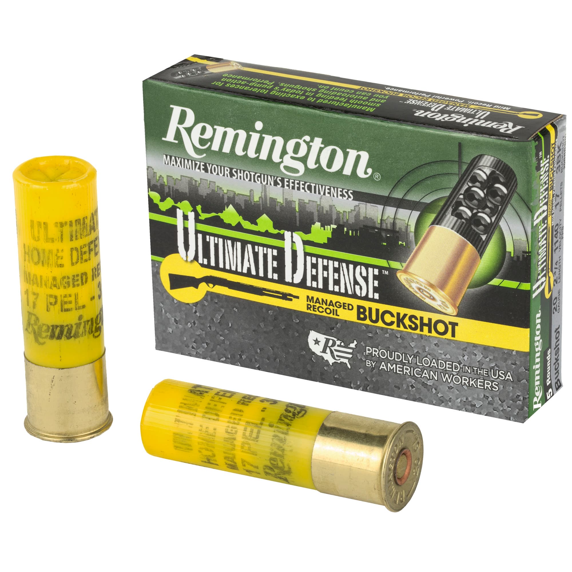Remington Ultimate Defense Buckshot 20 Gauge Buckshot 3 Buck 5 Rounds