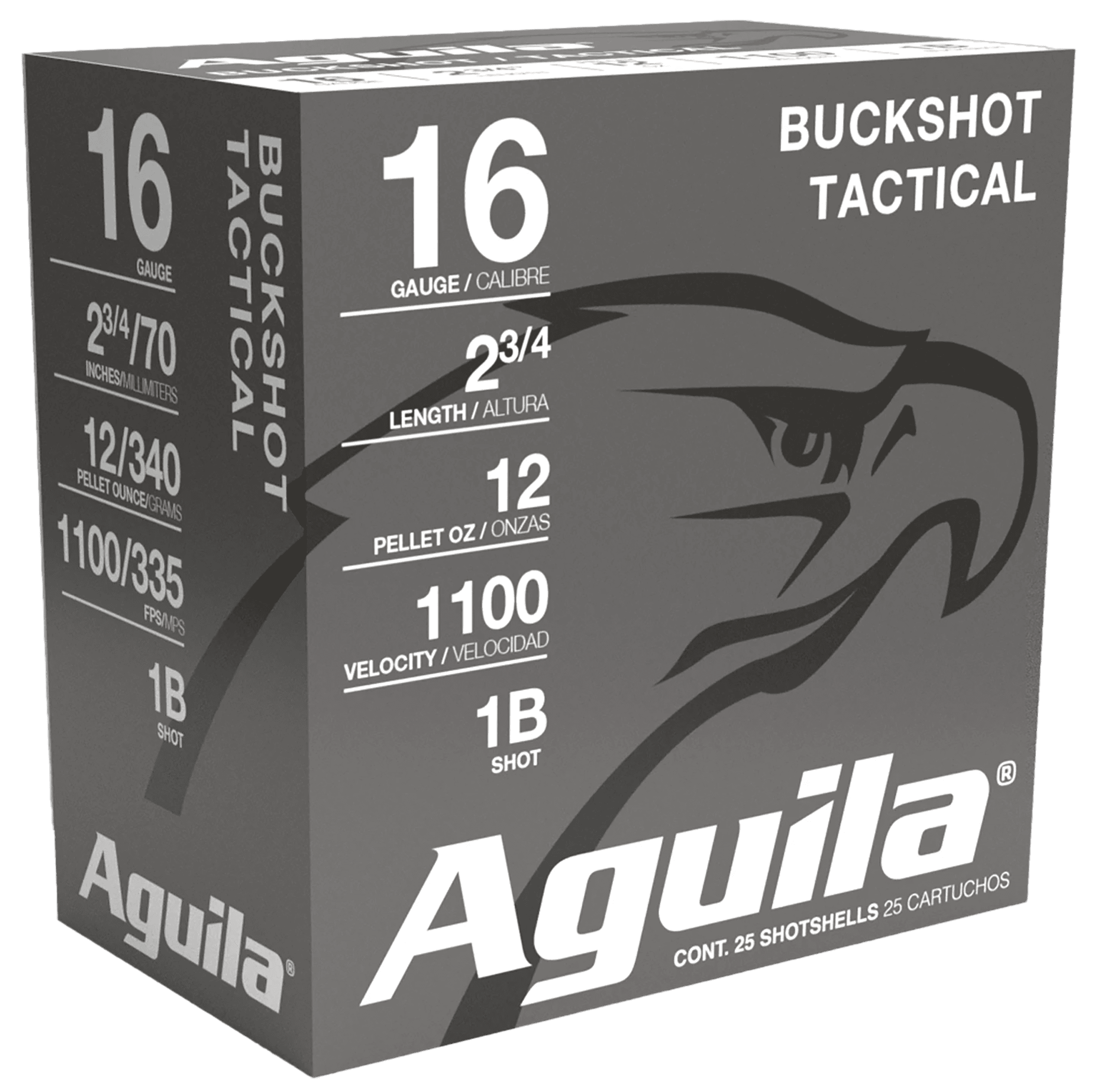 Aguila Ammunition 16 Gauge Buckshot 1 Buck 1-1/8 Ounce 25 Rounds