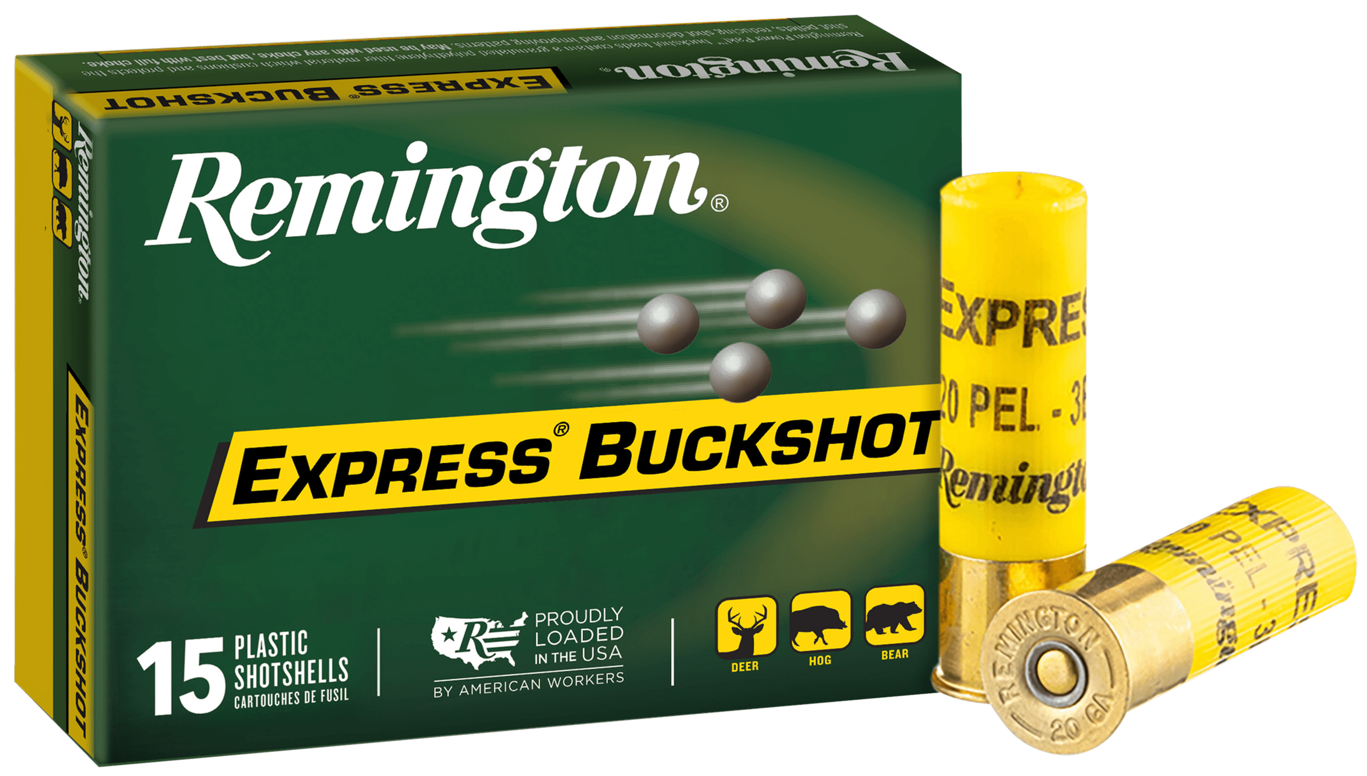 Remington Express 20 Gauge 3 Buck Shot 8 Pellets 15 Rounds