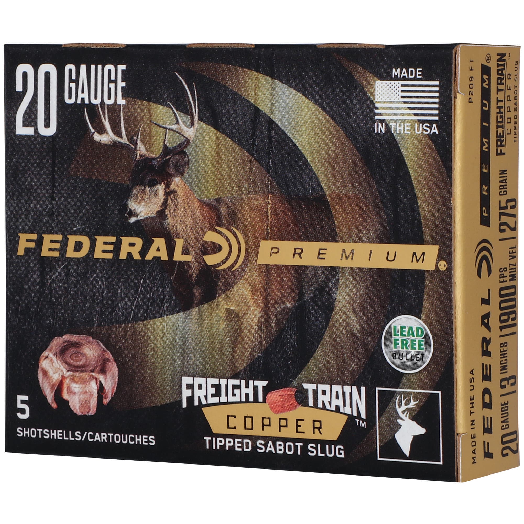 Federal P209FT Premium Freight Train 20Gauge 3" SlugShot 5 Per Box/10 Case