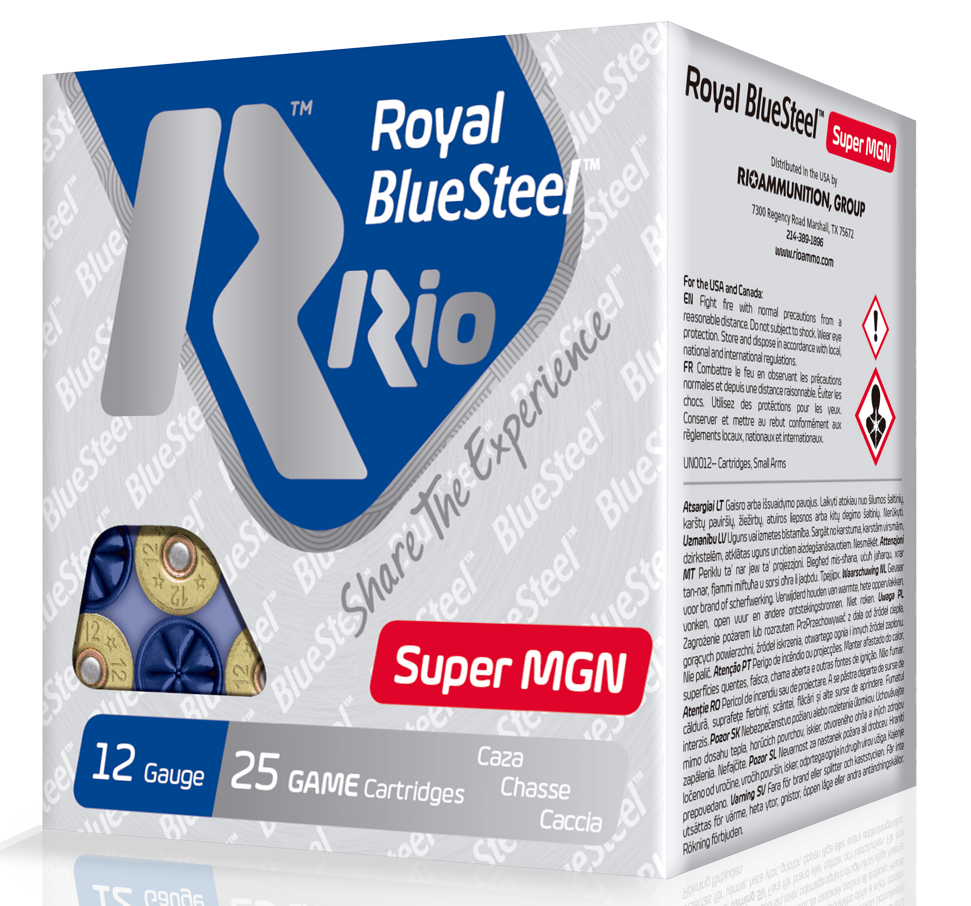 Rio Ammunition RBSSM40BB BlueSteel Royal 12Gauge 3.50" 1 3/8oz 2Shot 25 Rounds