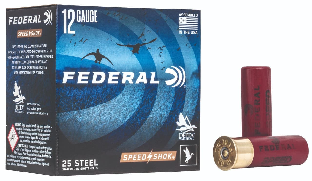 Federal, Speed-Shok Load, 12 Gauge, Steel Shot, 1 1/4 oz, 25 Rounds