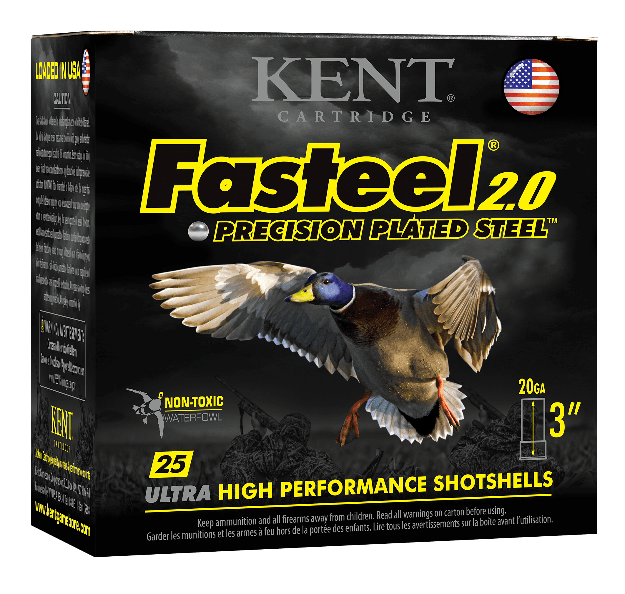 Kent Fasteel 2.0 Precision Plated Steel Load 20 ga. 3 in. 7/8 oz. 2 Shot 25 rd.