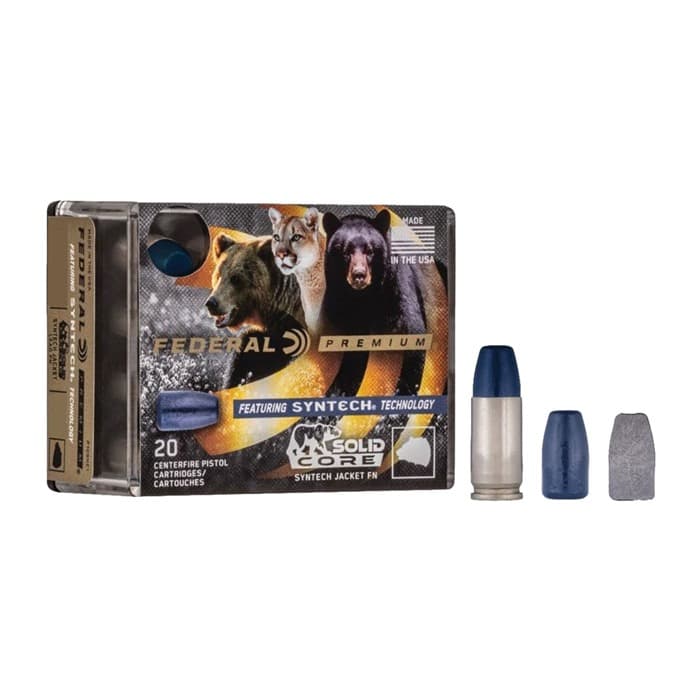 Federal Premium Pistol Ammo 10mm Solid Core Synthetic Jacket 200 Grain 20 Rounds