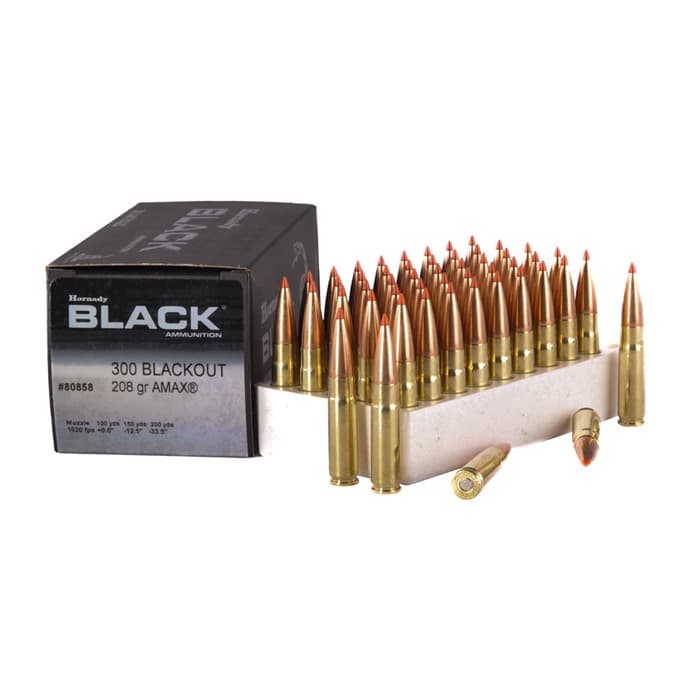 Hornady Subsonic A-Max 300 AAC Blackout Polymer Tipped 208 Grain 50 Rounds