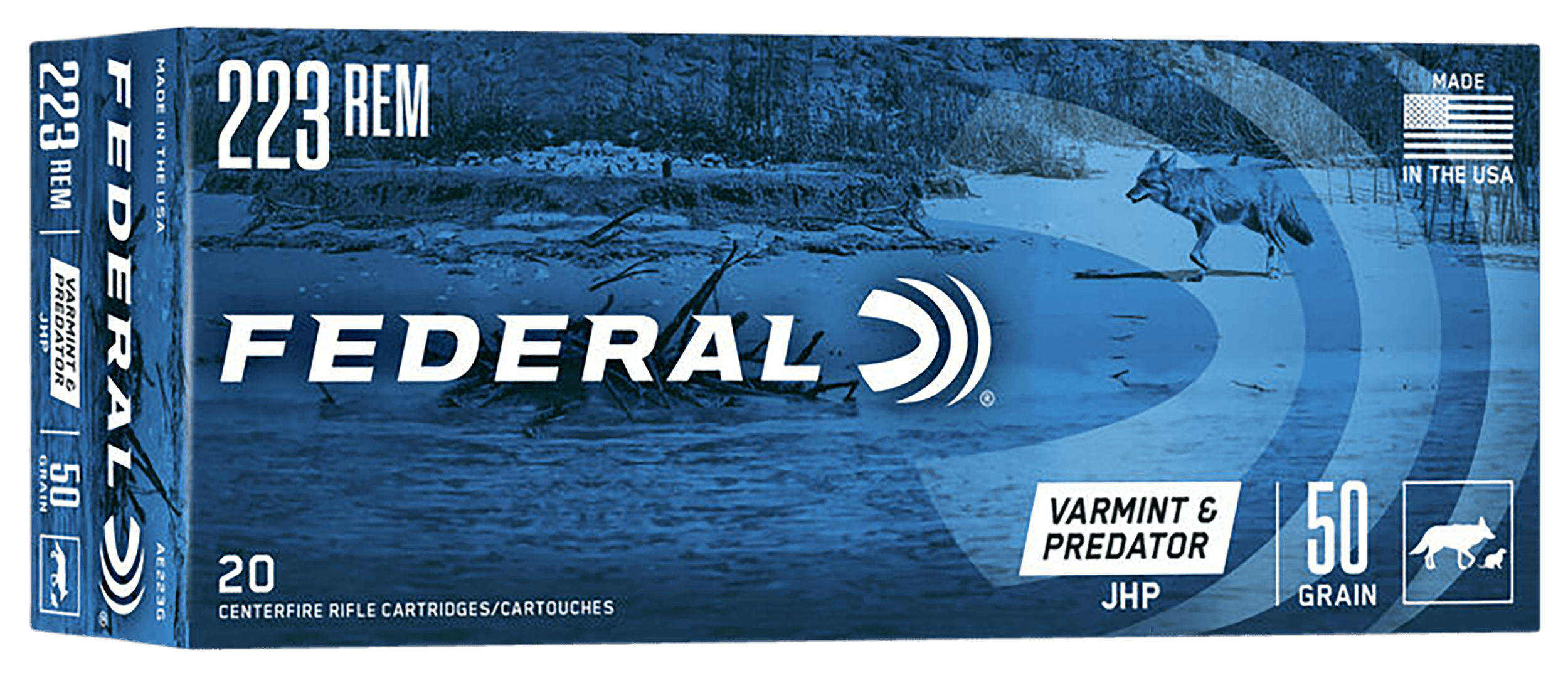 Federal American Eagle 223 Remington Jacketed Hollow Point 50 Grain 20 Rounds