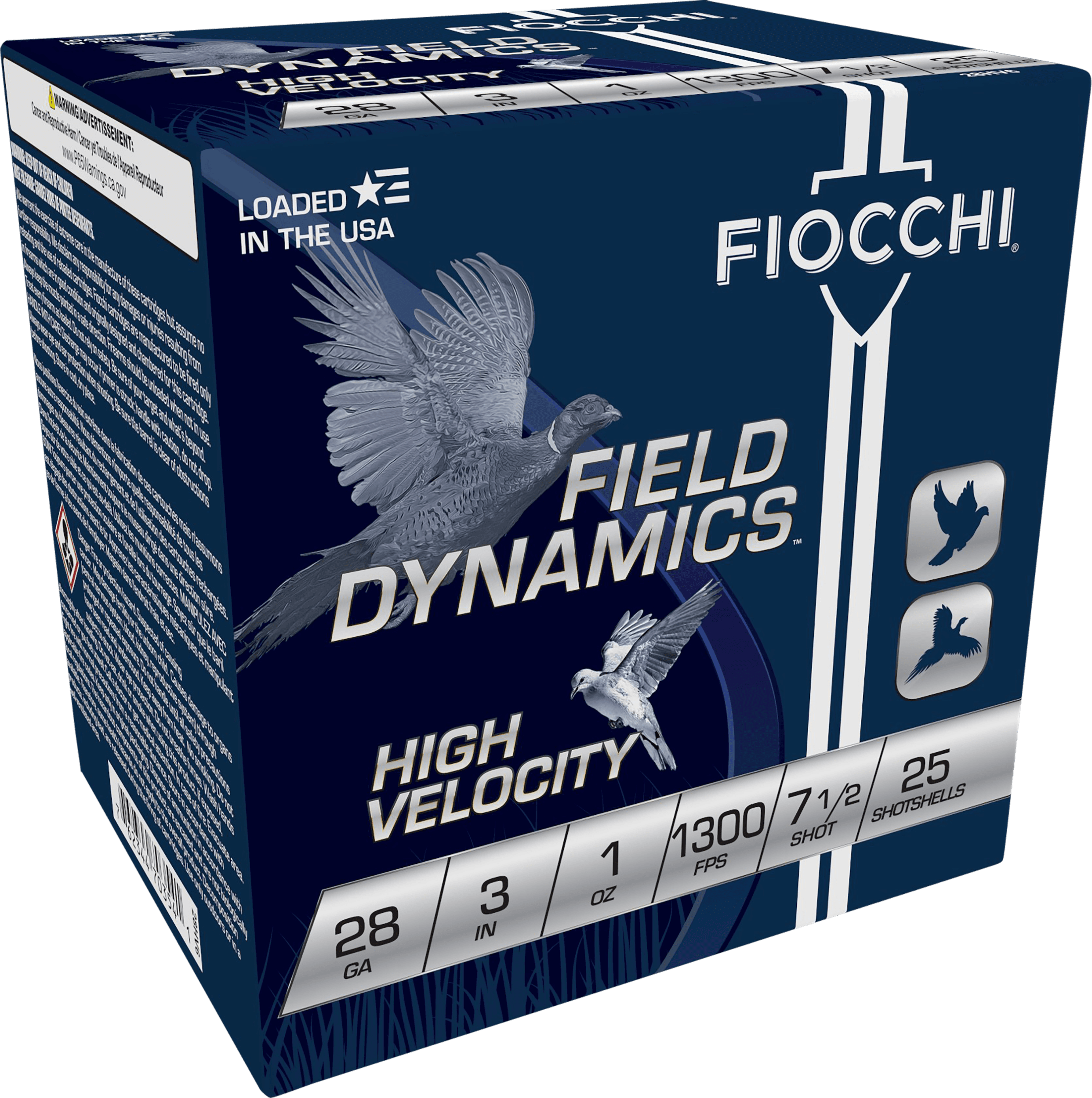 Fiocchi 283HV75 Field Dynamics High Velocity 28 Gauge Shot 1 oz 25 Rounds