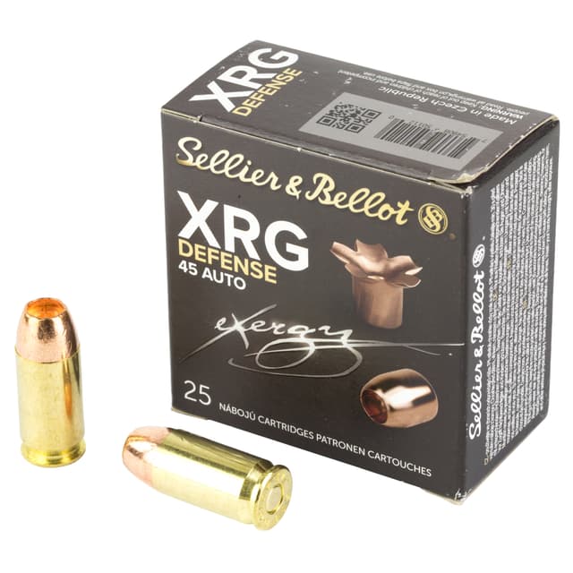 Sellier & Bellot SB45XA 45 ACP Jacketed Hollow Point 165 Grain 25 Rounds
