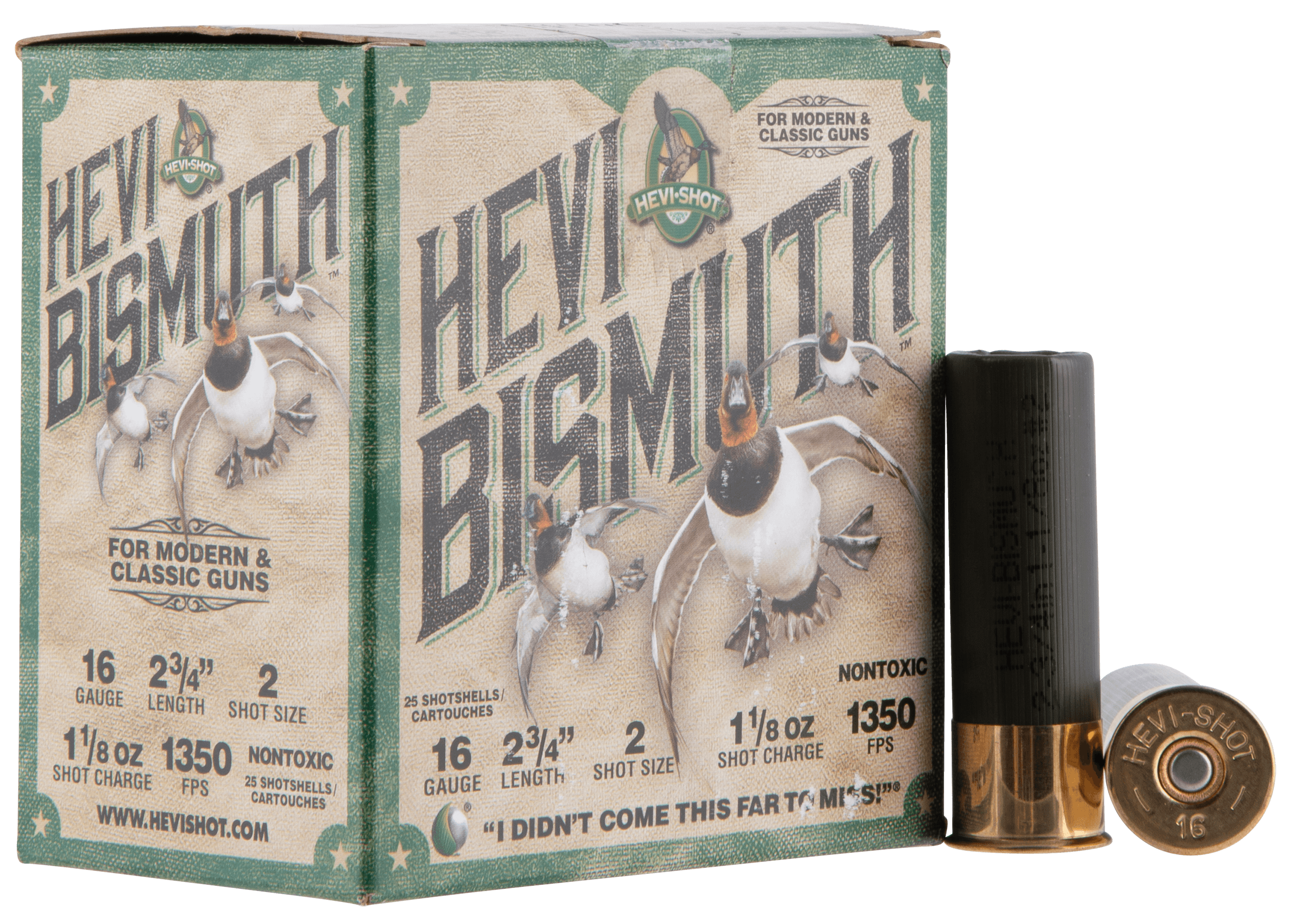 HEVI-Shot HS16702 HEVI-Bismuth 16Gauge 2.75" 1 1/8oz Bismuth 2Shot 25 Rounds