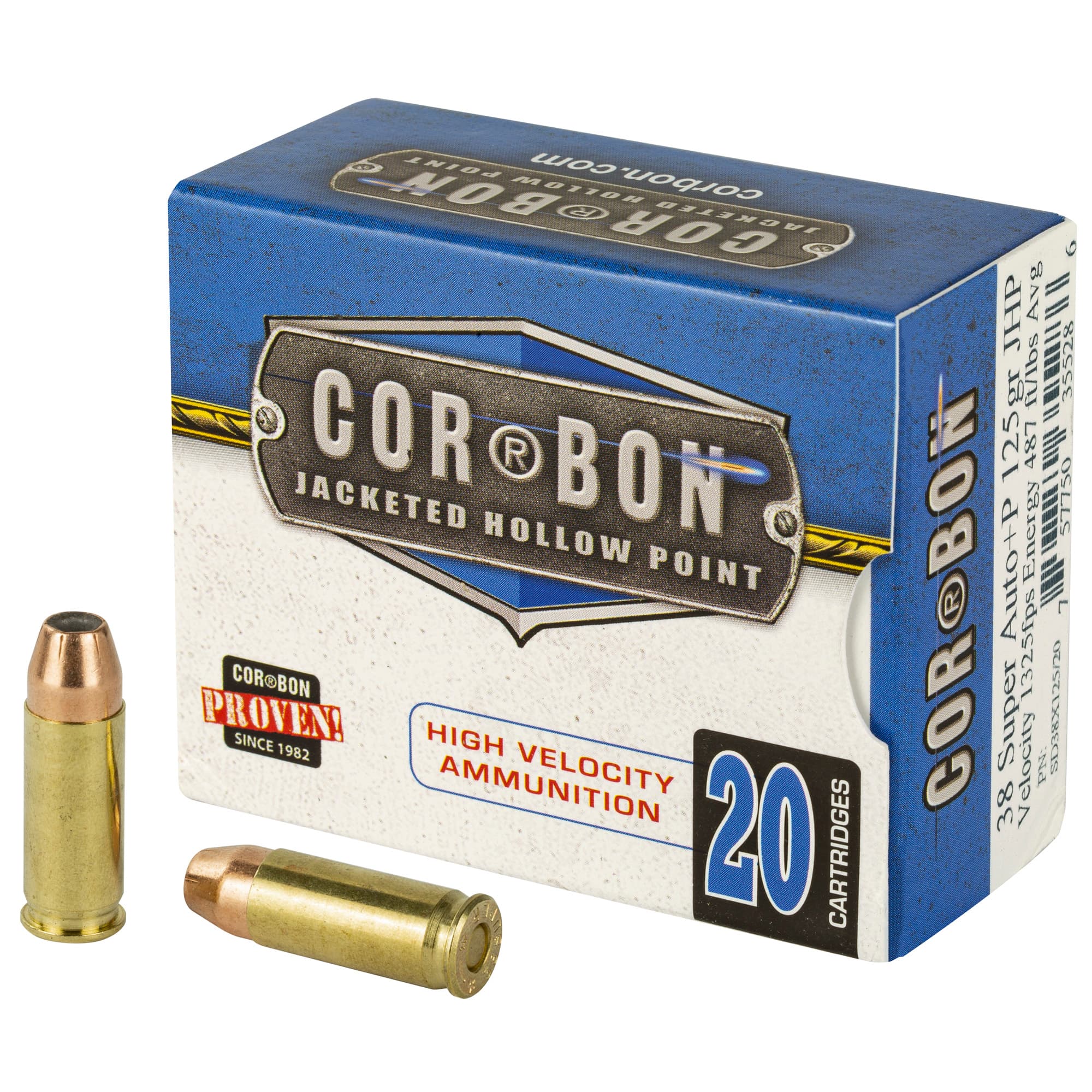 CORBON 38SUPER+P 125GR JHP 20 Rounds