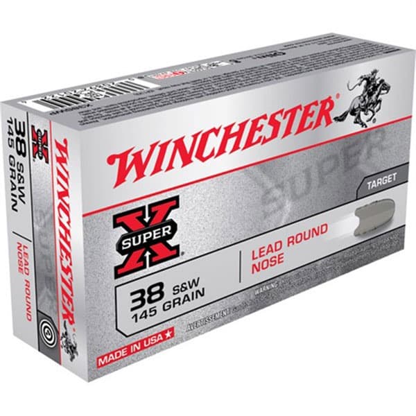 Winchester Super X .38 S W Lead Round Nose 145 Grain 50 Rounds