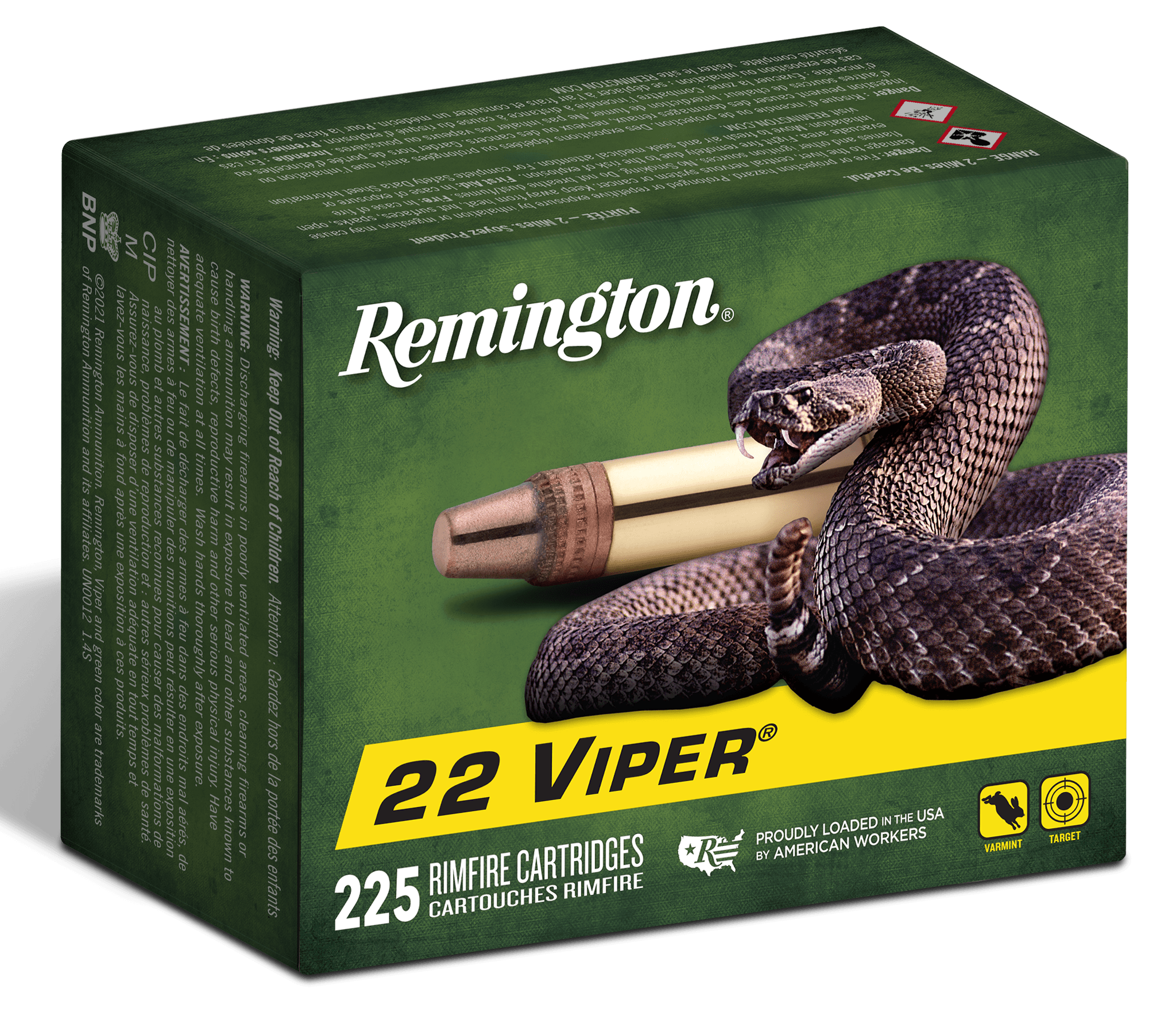 Remington Viper 22 Long Rifle Truncated Cone Solid 36 Grain 225 Rounds