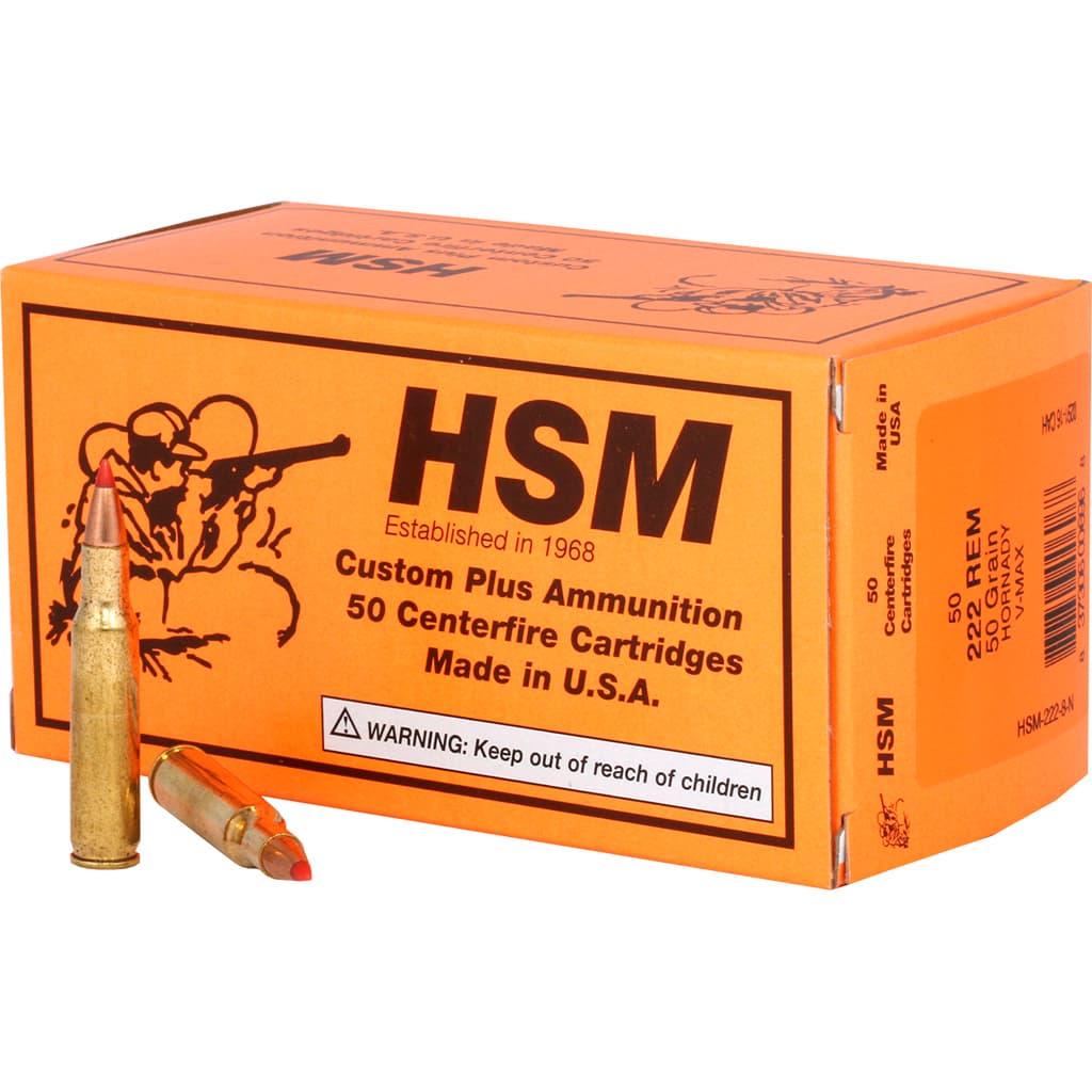 HSM Varmint 222 Remington V-Max 50 Grain 50 Rounds