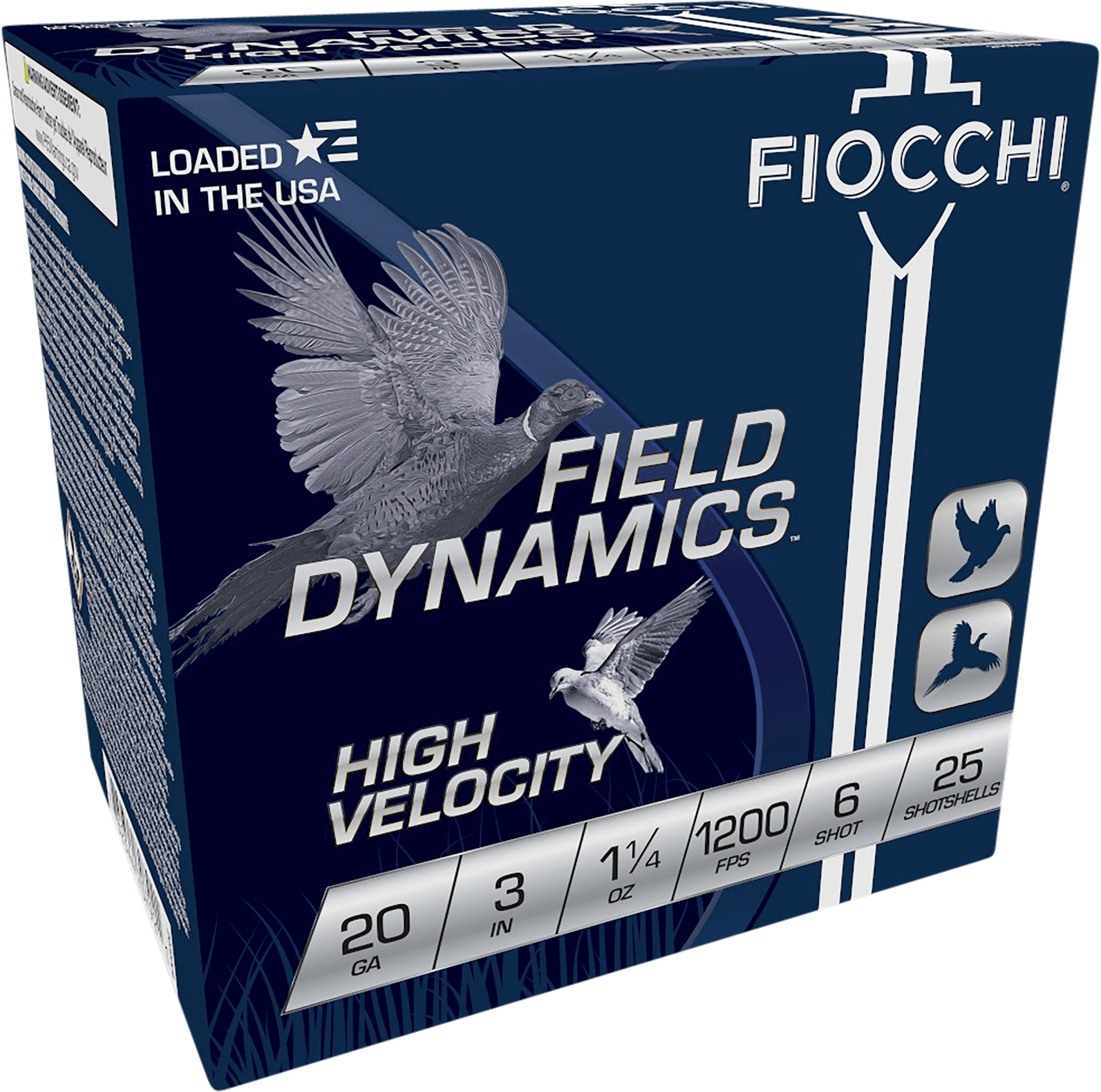 Fiocchi Field Dynamics High Velocity 20 Gauge 1-1/4 oz 6 Shot 25 Rounds