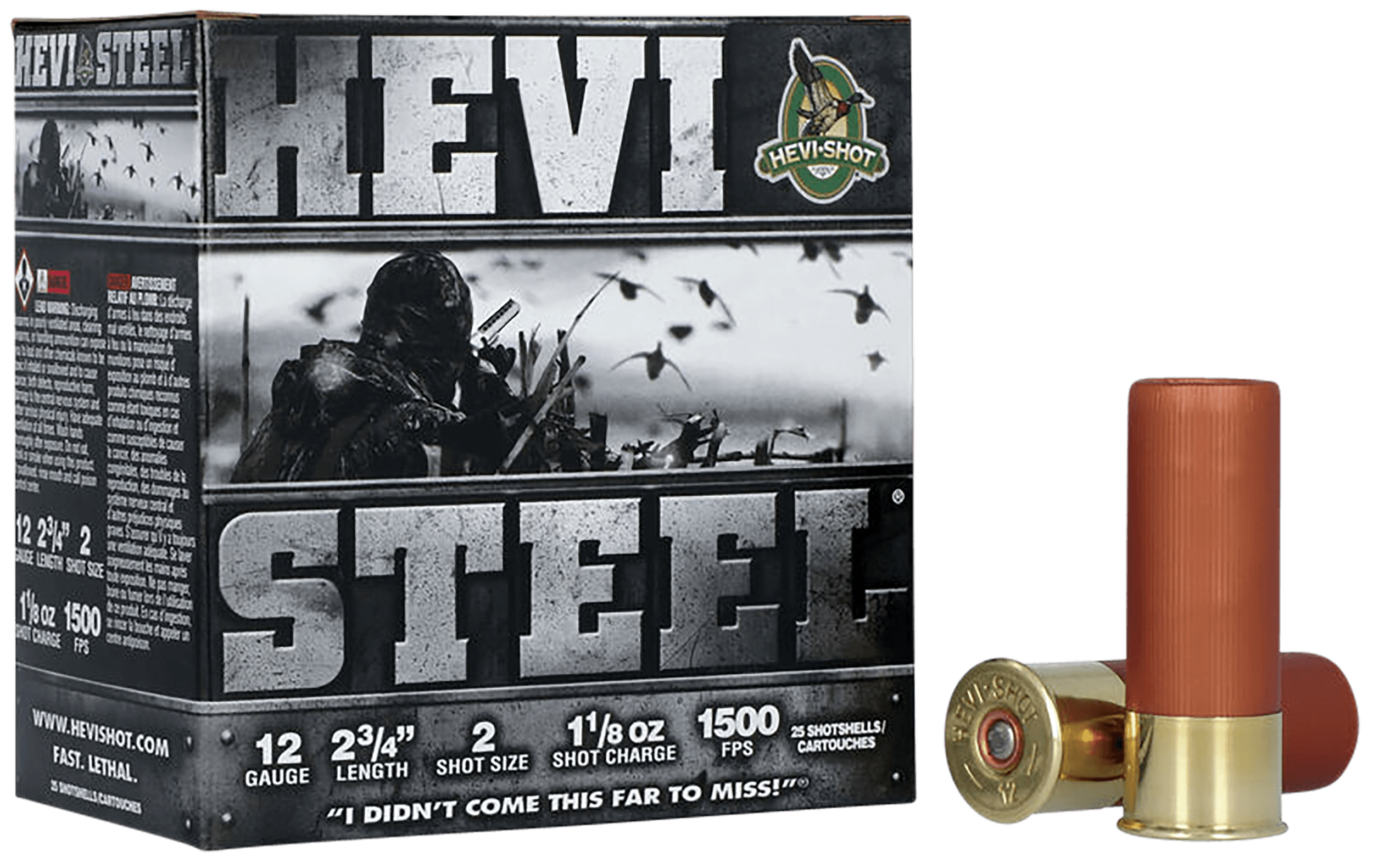 HEVI-Shot HS61222 HEVI-Steel 12Gauge 2.75" 1 1/8oz 2Shot 25 Rounds