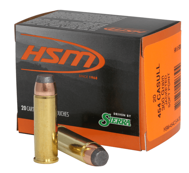HSM Pro Pistol 454 Casull Jacketed Soft Point 300 Grain 20 Rounds