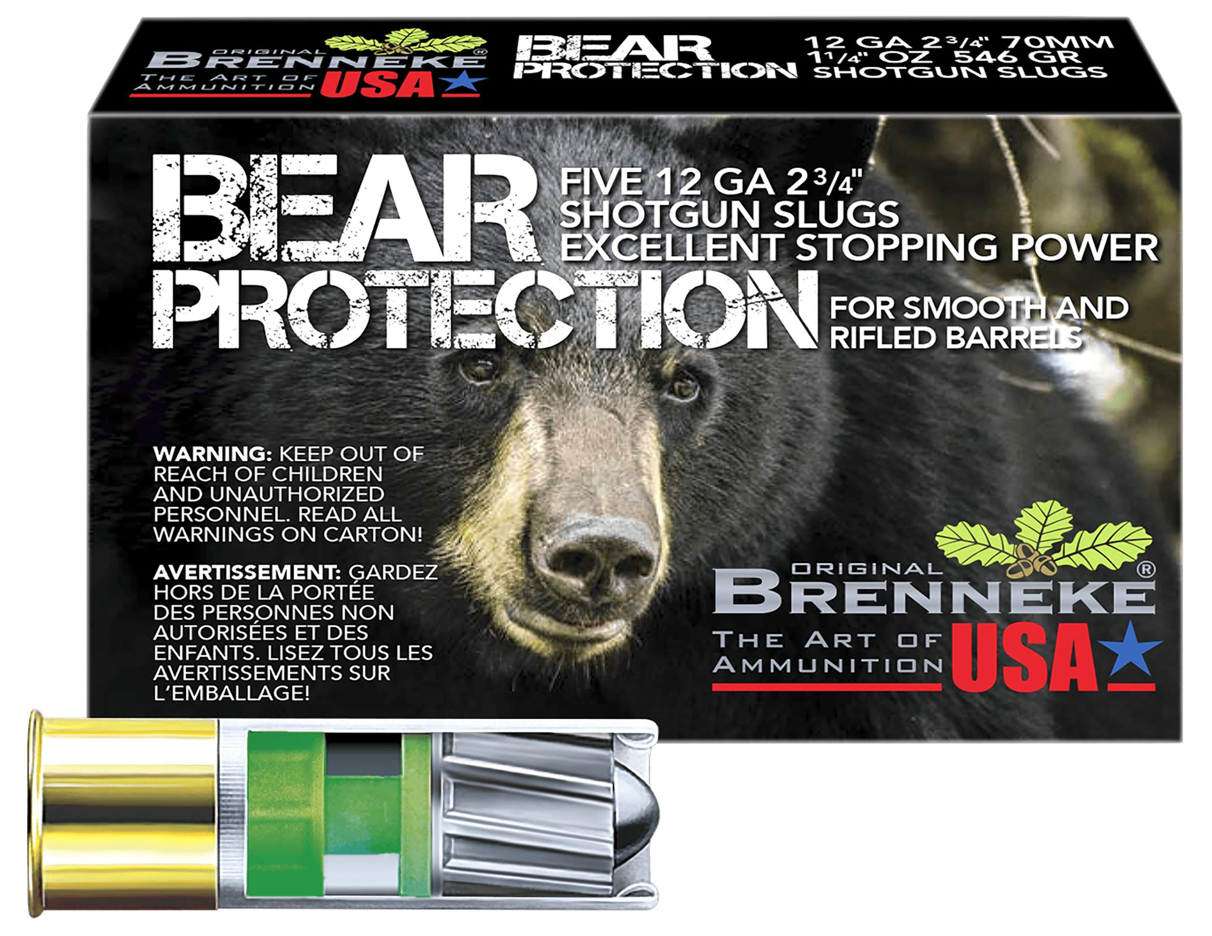 Brenneke Bear Protection Slugs 12 ga. 2 3/4 in. 1 1/4 oz. 5 rd.