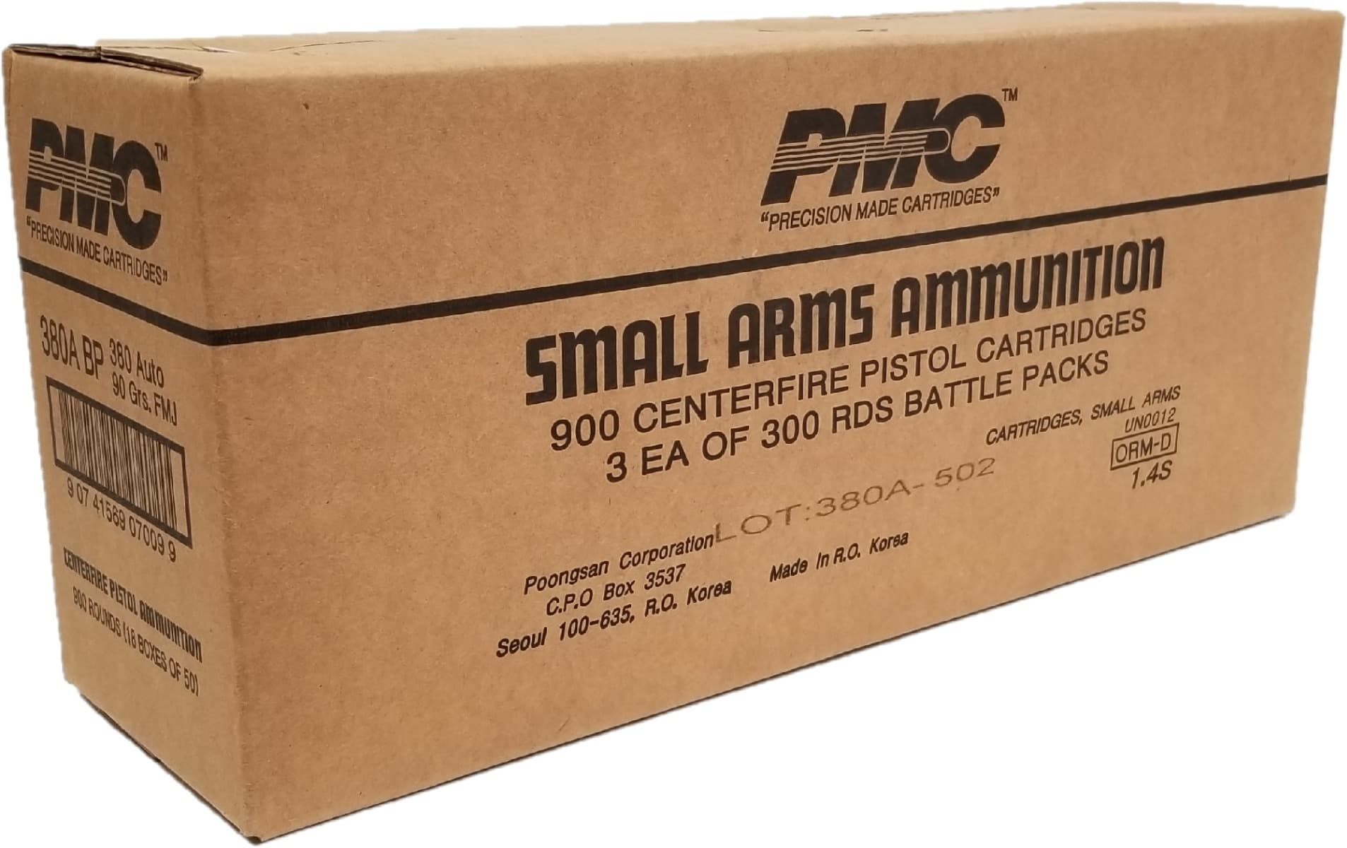 PMC Bronze .380 ACP FMJ 90 Grain 900 Rounds