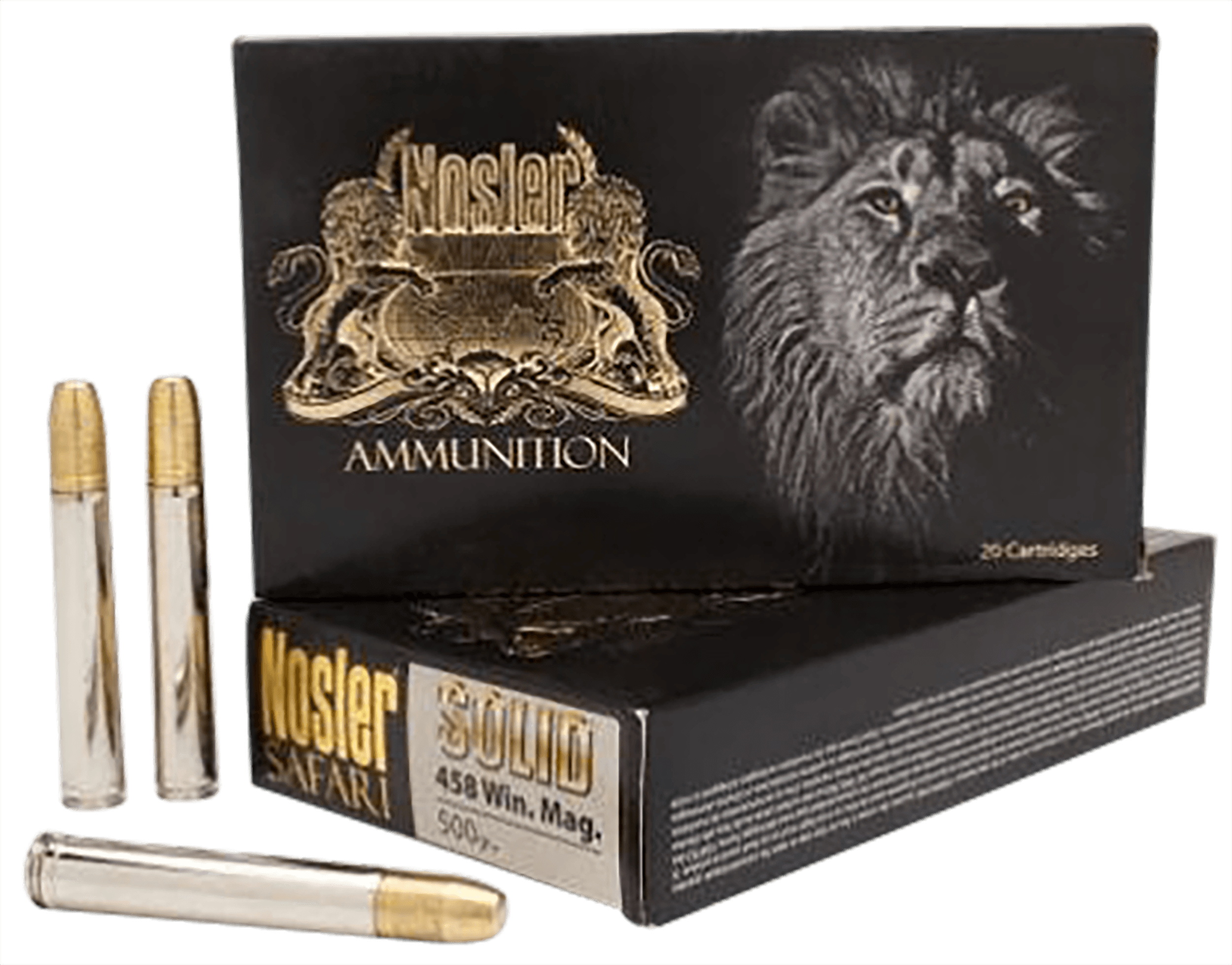 Nosler Trophy Grade Safari 458 Lott Nosler Solid Flat Nose 500 Grain 20 Rounds