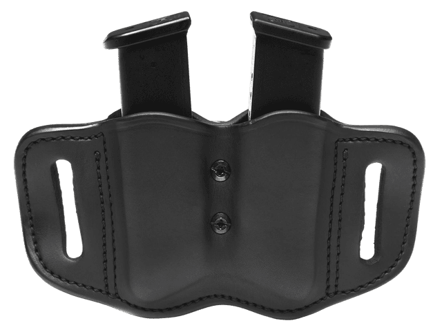 1791 Gunleather MAGF22SBLA MAG-F Double Mag Holster Stealth Black Leather Belt Slide Compatible w/ Double Stack Ambidextrous