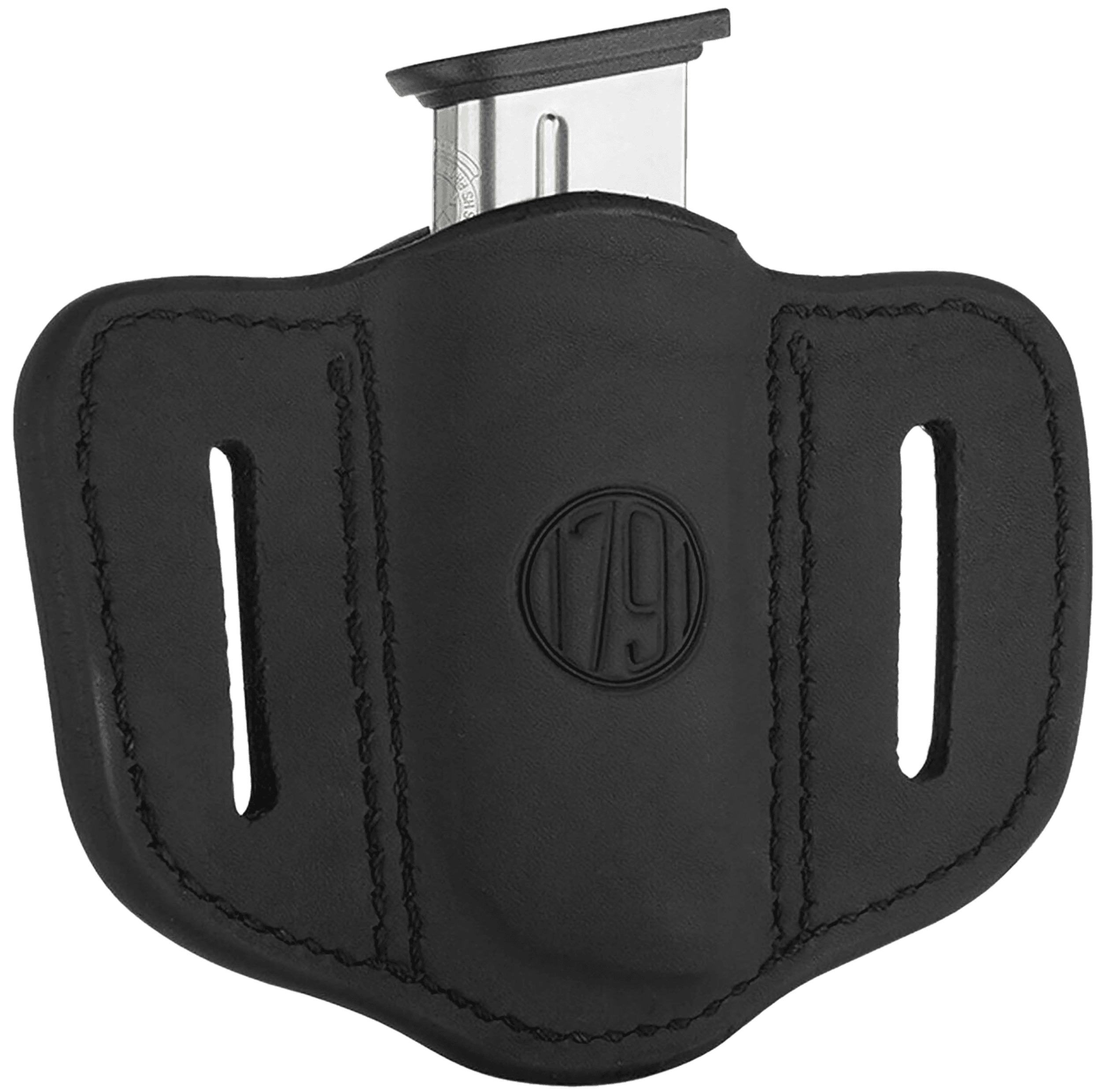 1791 Gunleather MAG11SBLA MAG1.1 Single Mag Holster Stealth Black Leather Belt Slide Compatible w/ Single Stack Ambidextrous