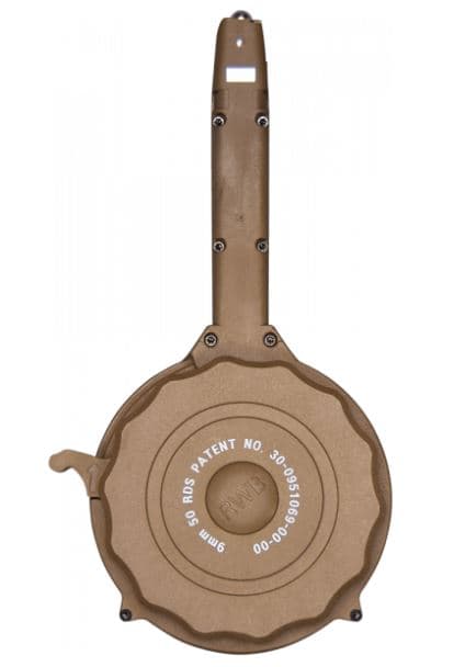 RWB Glock 9mm Drum Magazine Tan 50rd Gen 2 Fits Glock 17 19 26 34