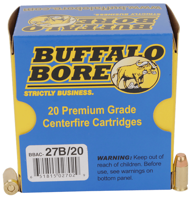 Buffalo Bore Ammunition 27B20 Personal Defense Strictly Business 380ACP +P 95gr Full Metal Jacket Flat Nose 20 Rounds