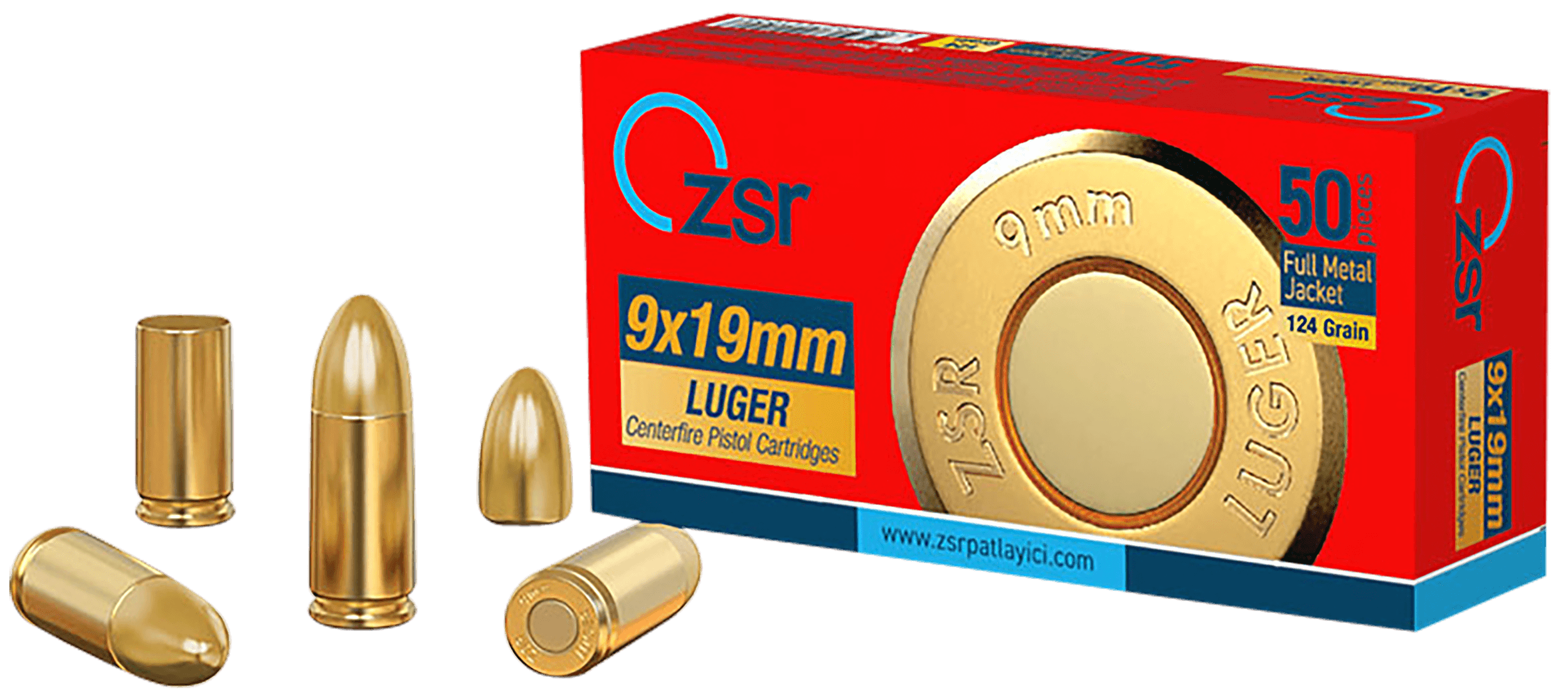 Ammo Inc ZSR9MM124 ZSR 9mm 124gr Full Metal Jacket 50 Rounds