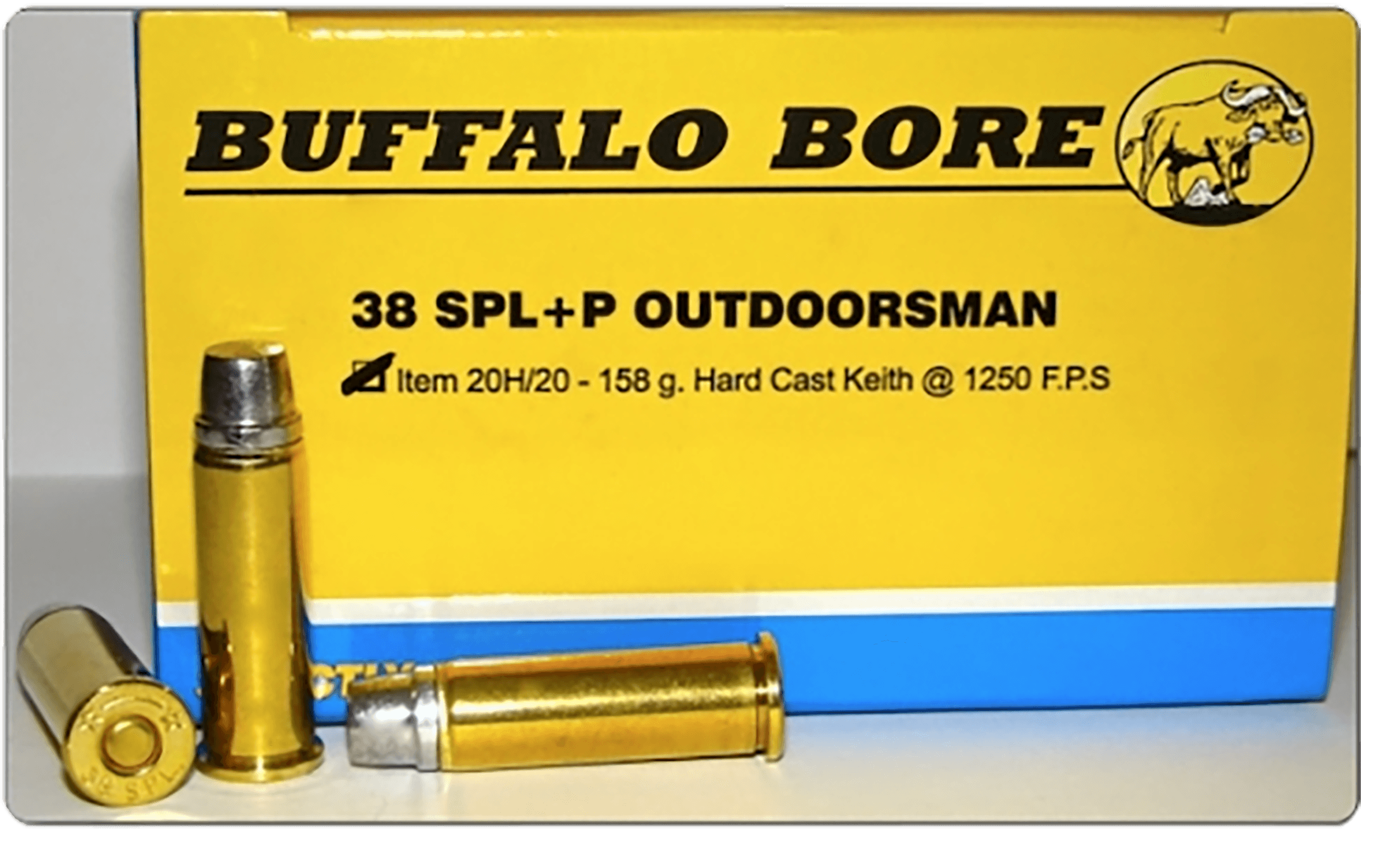Buffalo Bore Ammunition 20H20 Outdoorsman Strictly Business 38Special +P 158gr Hard Cast 20 Rounds