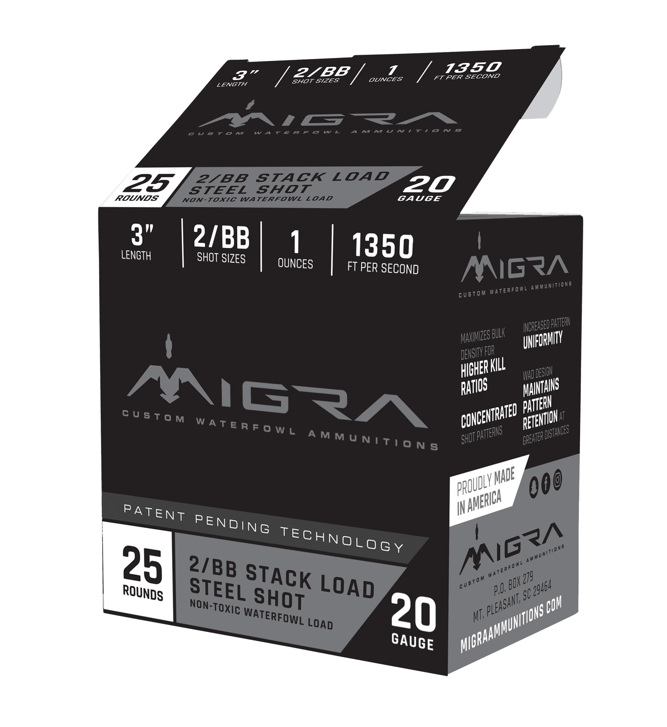 Migra Ammunitions M20s46, 20 Gauge, Shot, 1 oz, 25 Rounds