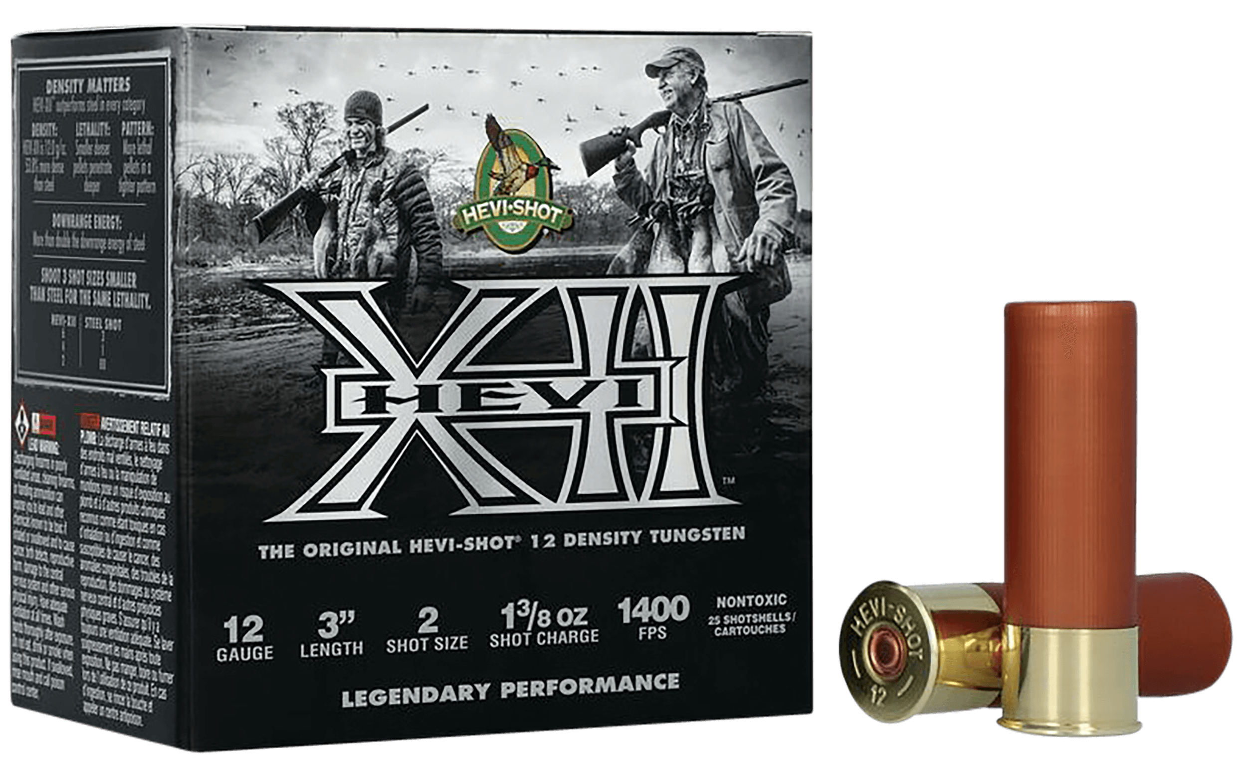 HEVI-Shot HS51204 HEVI-XII 12Gauge 3" 1 3/8oz Tungsten 4Shot 25 Rounds