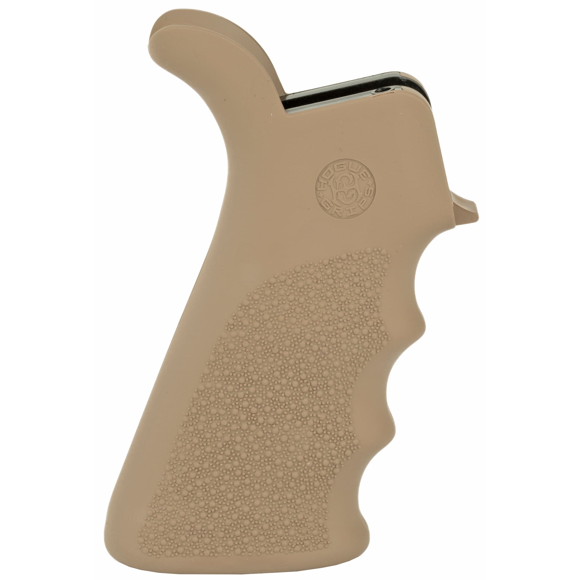 Hogue AR-15 Rubber Beavertail Grip FDE with Finger Grooves Tan