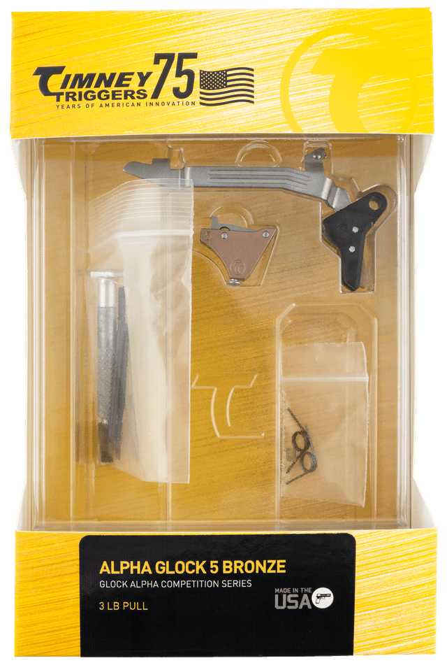 Timney Triggers Alpha Competition Bronze Straight Trigger for Glock Gen5 and Glock 44