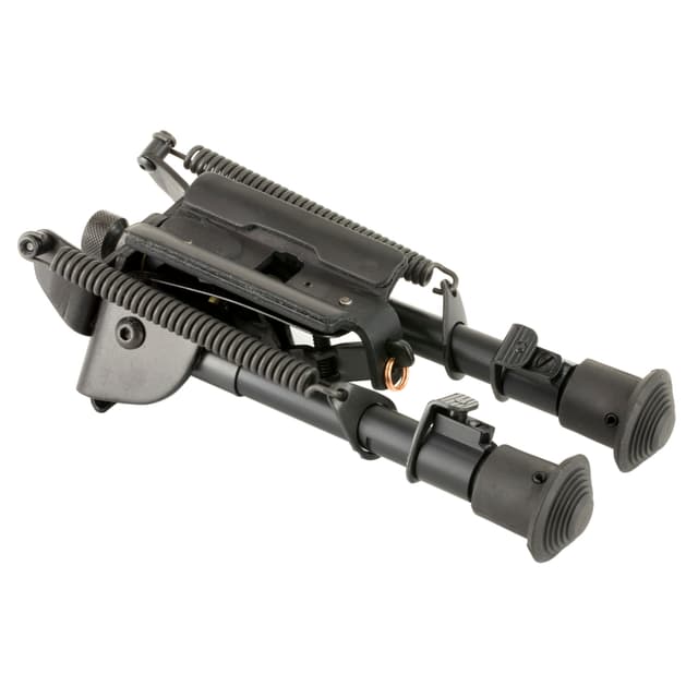 Harris Bipods BRMS Swivel BR Swivel Stud, 6-9", Black Steel/Aluminum, Notched Legs, Rubber Feet