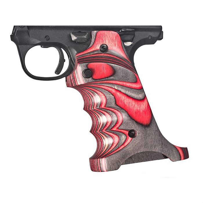 Volquartsen Red Laminated Grips Ruger Mark Iv 22/45 Wood Finger Groove