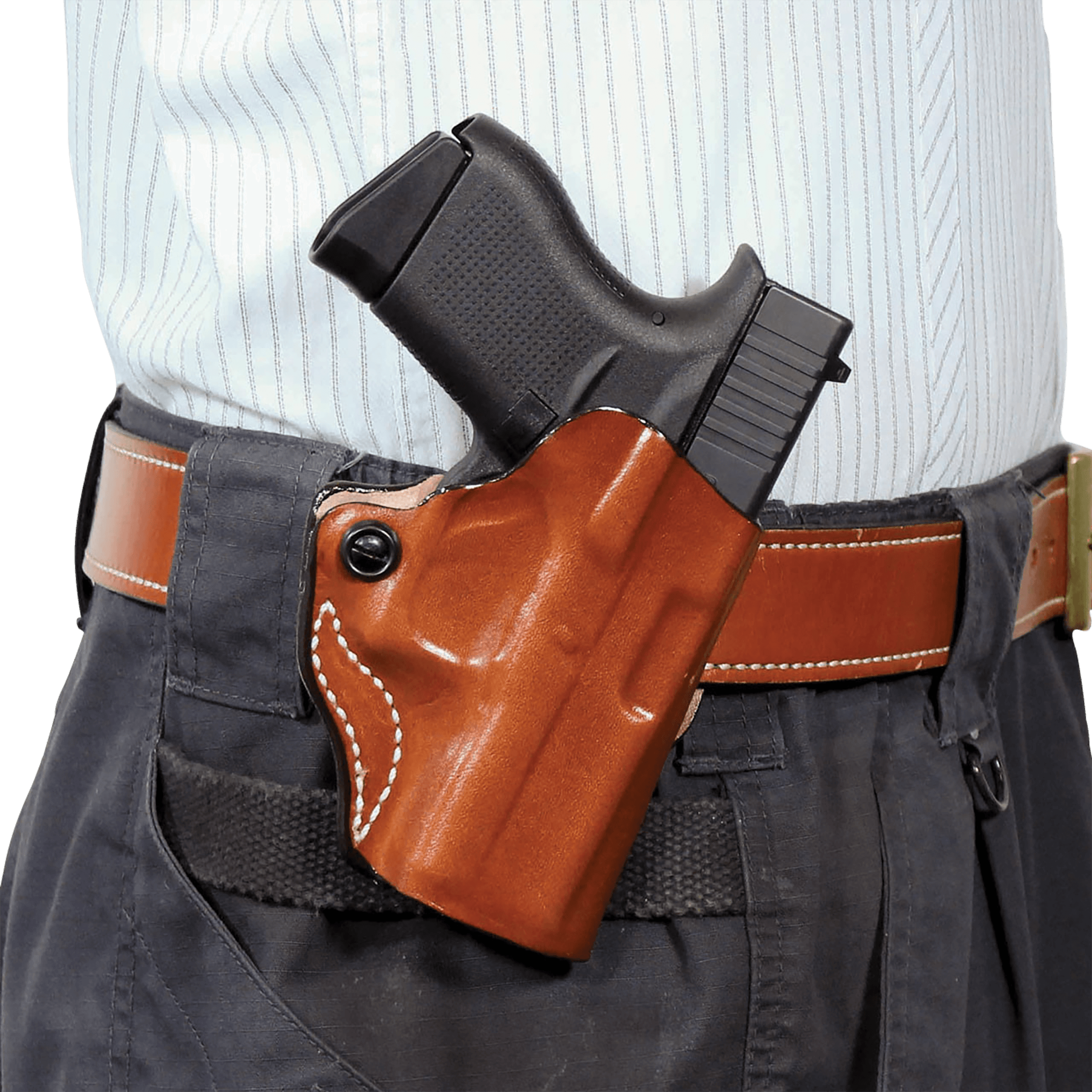 DeSantis Gunhide 019TA1WZ0 Mini Scabbard OWB Tan Leather Belt Slide Fits S&W CSX Right Hand