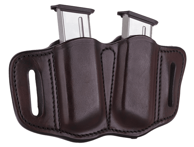 1791 Gunleather MAG21SBRA MAG2.1 Double Mag Holster Signature Brown Leather Belt Slide Belts 1.50" Wide Compatible w/ Single Stack Ambidextrous