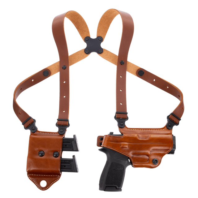 Galco MCII250 Miami Classic II Shoulder System Size Fits Chest Up To 56" Tan Leather Harness Fits Sig P229 Fits Sig P226 Fits Sig P228 Right Hand