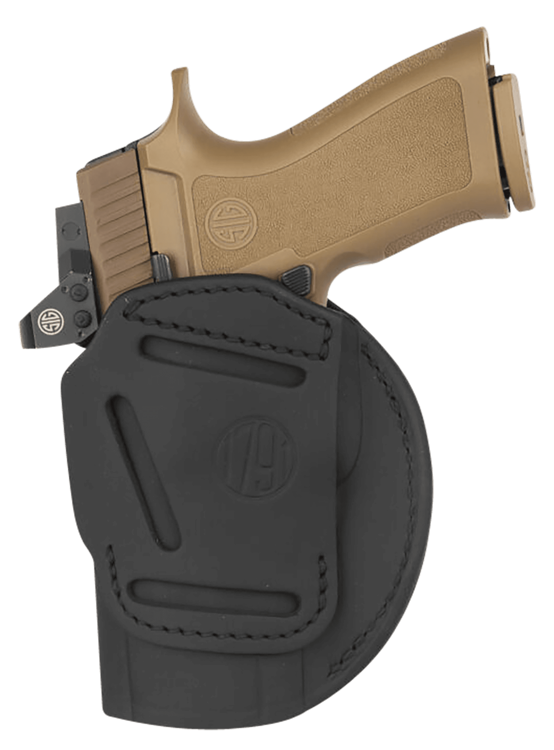 1791 Gunleather 4WH6SBLR 4-Way IWB/OWB Size 06 Black Leather Belt Clip Compatible w/ Springfield XDM/Glock 20 Ambidextrous