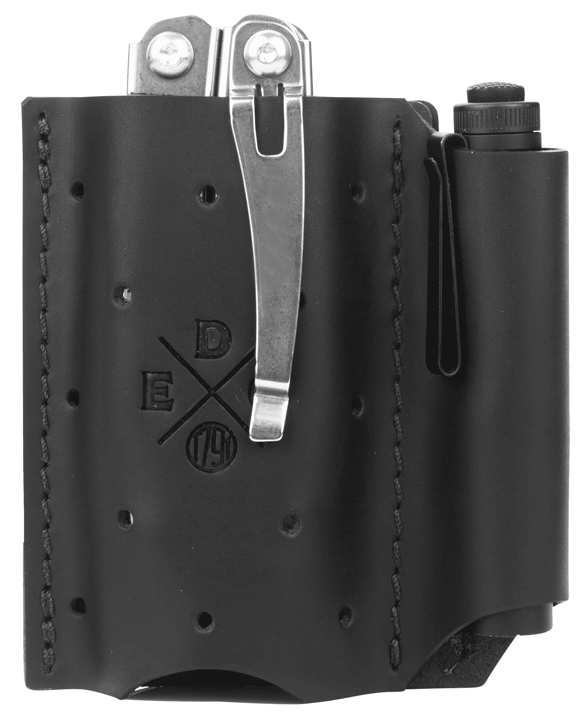 1791 Gunleather ACDUOBLKA EDC Action Clip Duo OWB Black Leather Belt Clip Ambidextrous