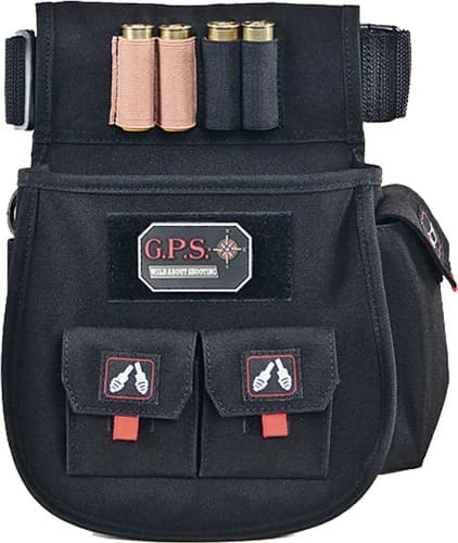 GPS Bags 1094CSP Deluxe Double Shotshell Pouch Black Polyester Waist Mount 30-52" Belt