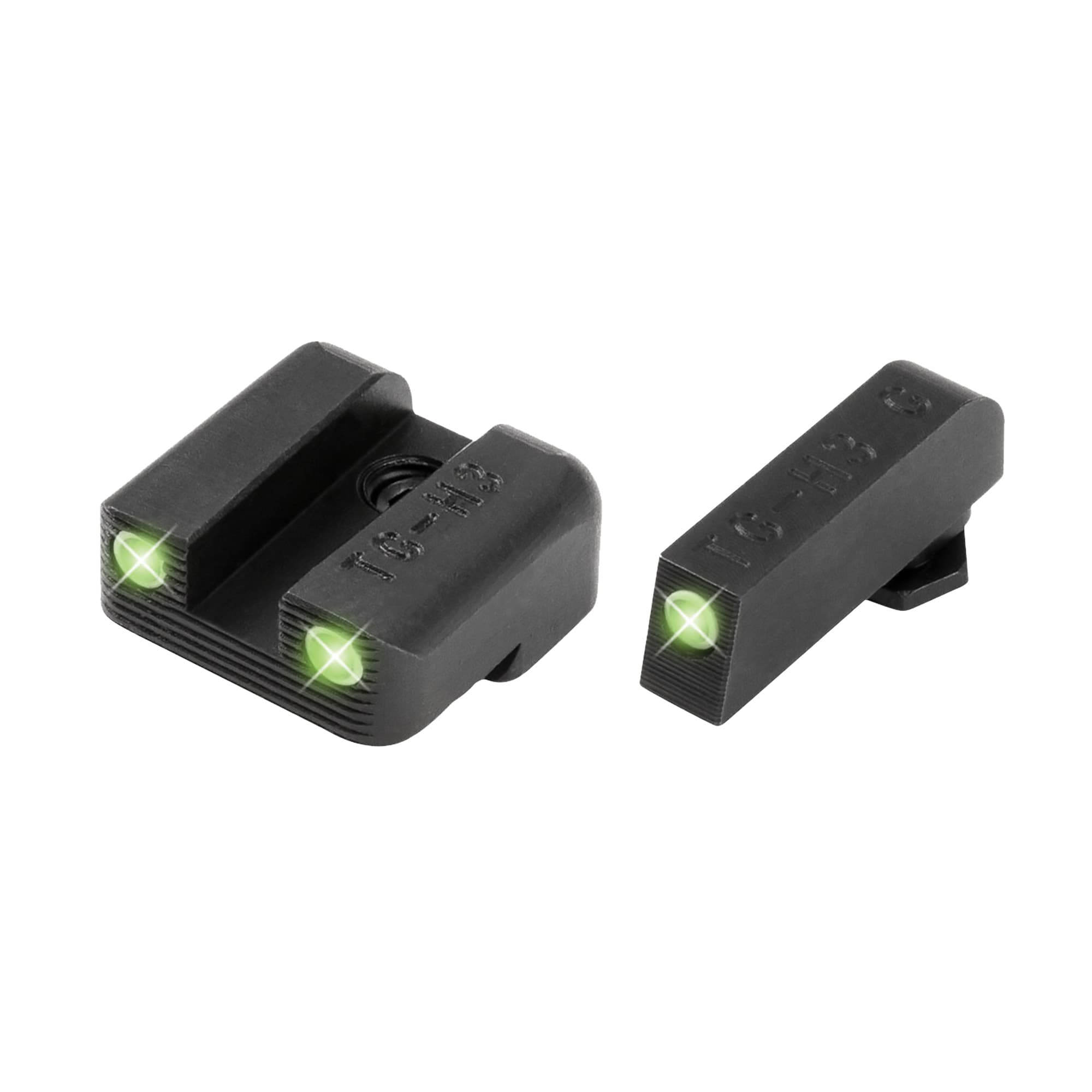 TruGlo TG231G1A Tritium Green Tritium Front & Rear/Black Nitride Fortress Frame, Compatible w/Glock 42/43/43X/48 Except MOS, Front Post/Rear Dovetail Mount