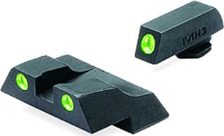 Meprolight Tru Dot Green Tritium White Outline Front Rear Sights Glock 26 27