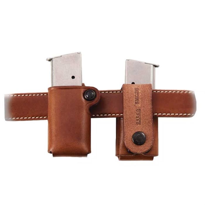Galco SMC22 SMC Mag Case Single Tan Leather Belt Loop Compatible w/ Walther P99 Belts 1.75" Wide Ambidextrous Hand