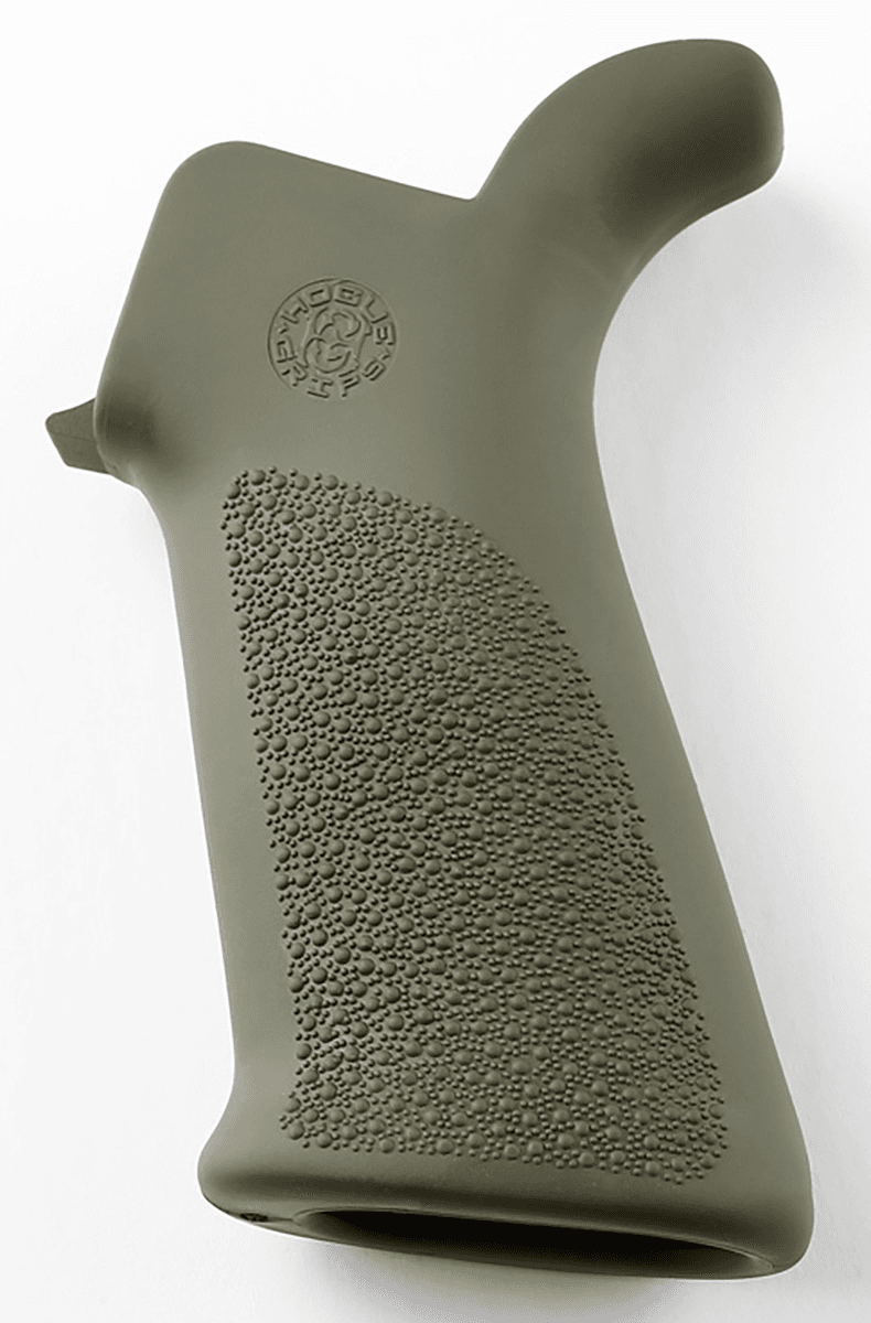 Hogue OverMolded Beavertail Rubber OD Green Cobblestone for AR-15 M16