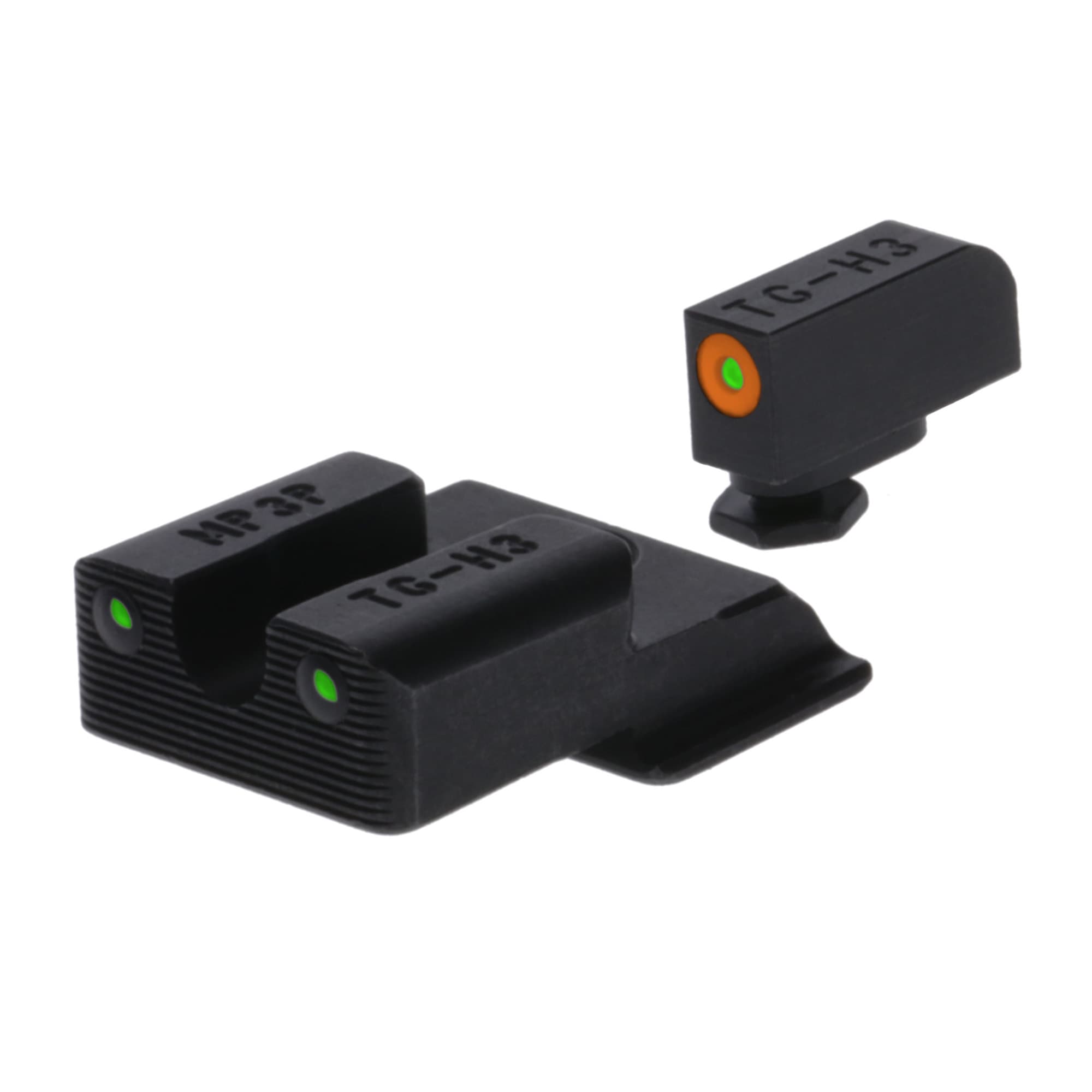 TruGlo TG231MP3C Tritium Pro Black | Green Tritium Orange Outline Front Sight Green Tritium Rear Sight