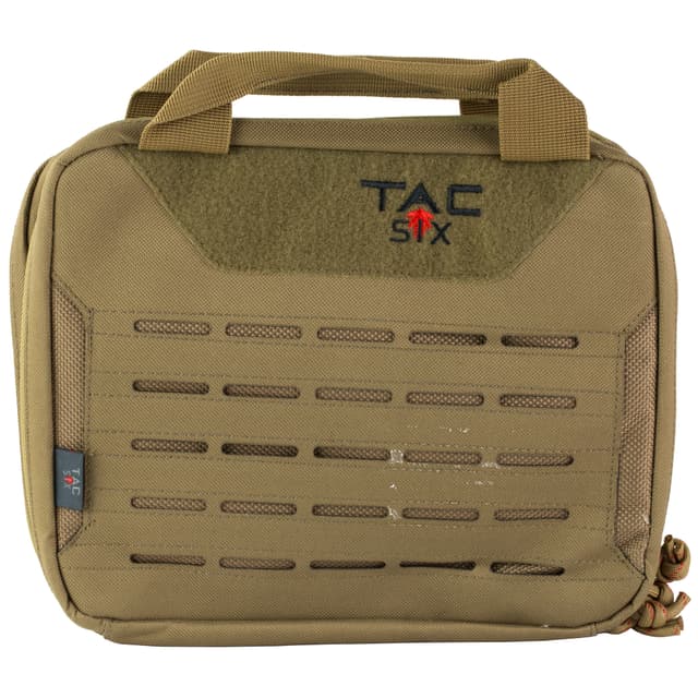 Tac Six 10816 Crew Tactical Pistol Case Coyote 600D Polyester 2 Handguns
