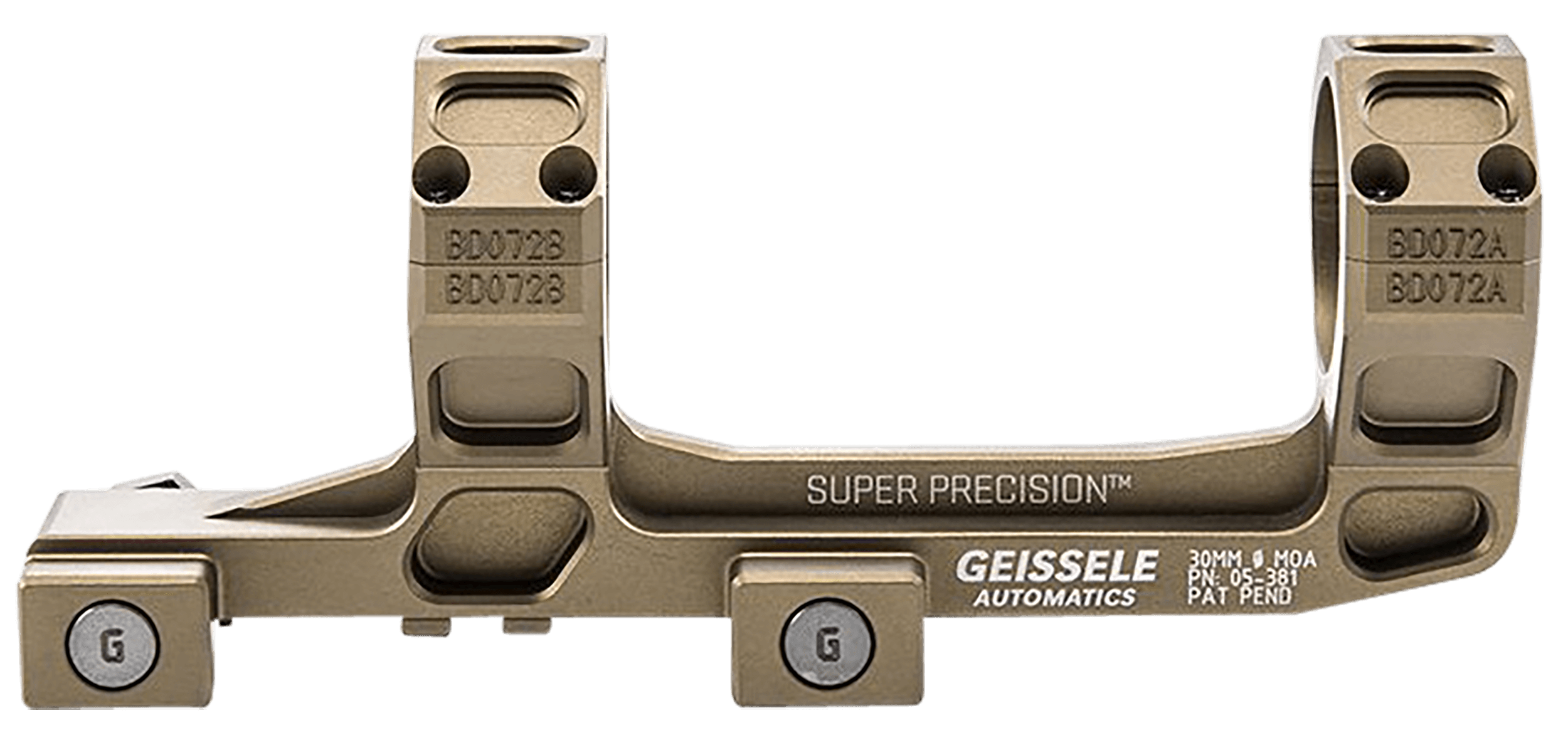 Geissele AR15 Super Precision 30mm Desert Tan Scope Mount Ring Combo
