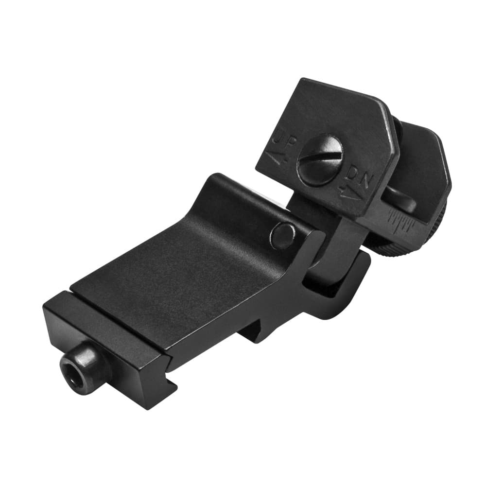 Ncstar AR-15 45 Degree Offset Flip-Up Rear Sight A2 Aperture Windage Adjustable