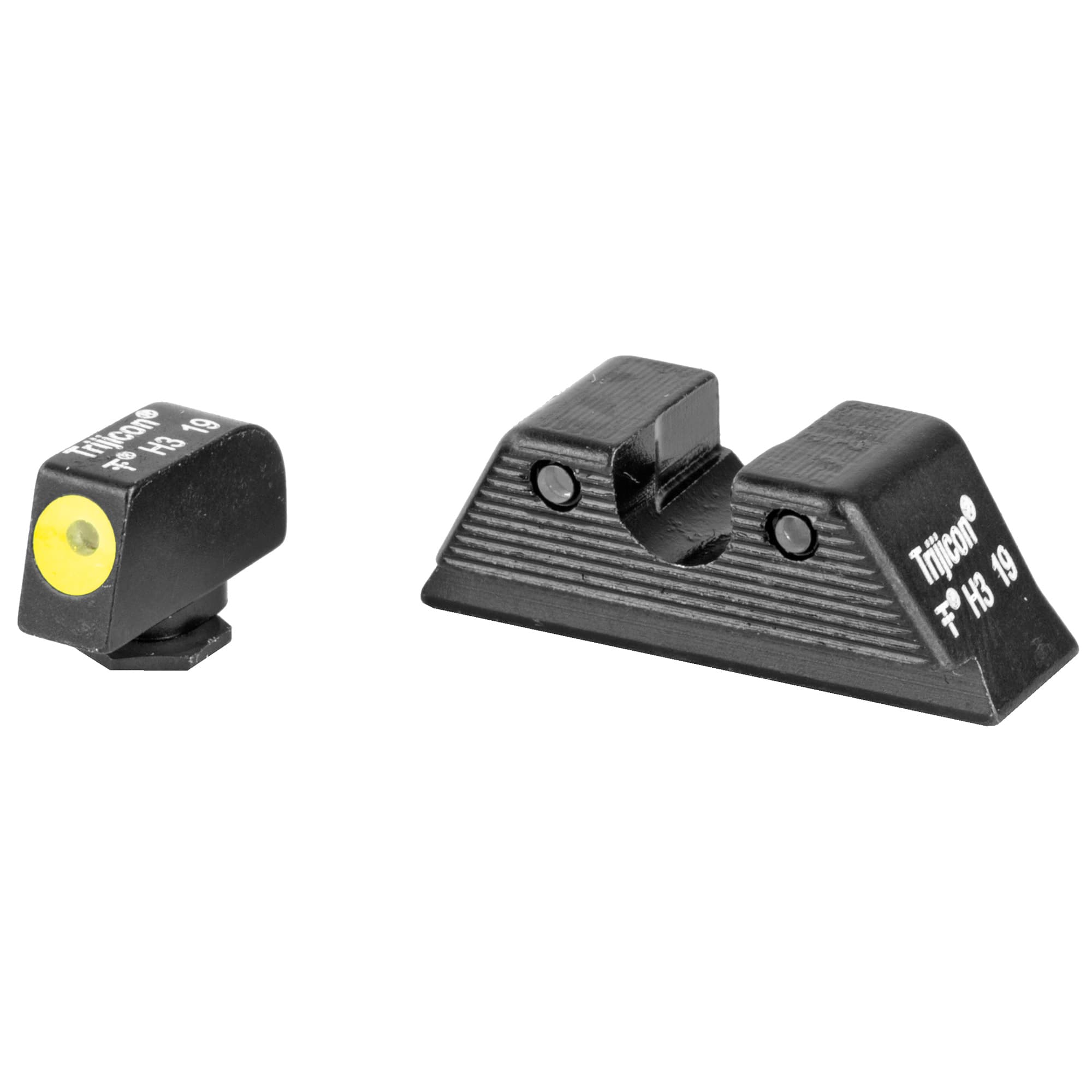 Trijicon HD Glock MOS 9mm Yellow Outline Tritium Front Rear Sights